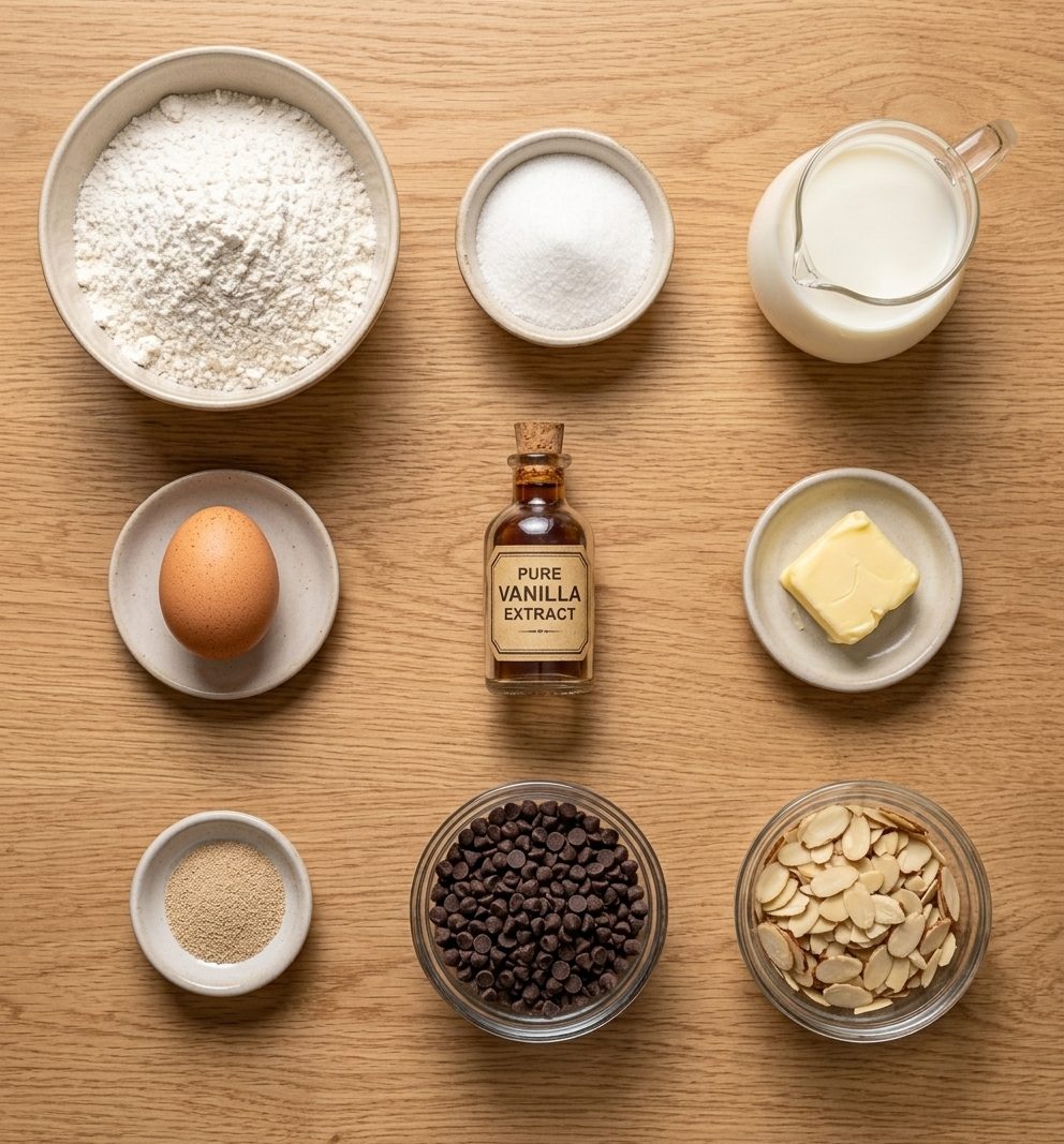 Almond Chocolate Chip Buns ingredients