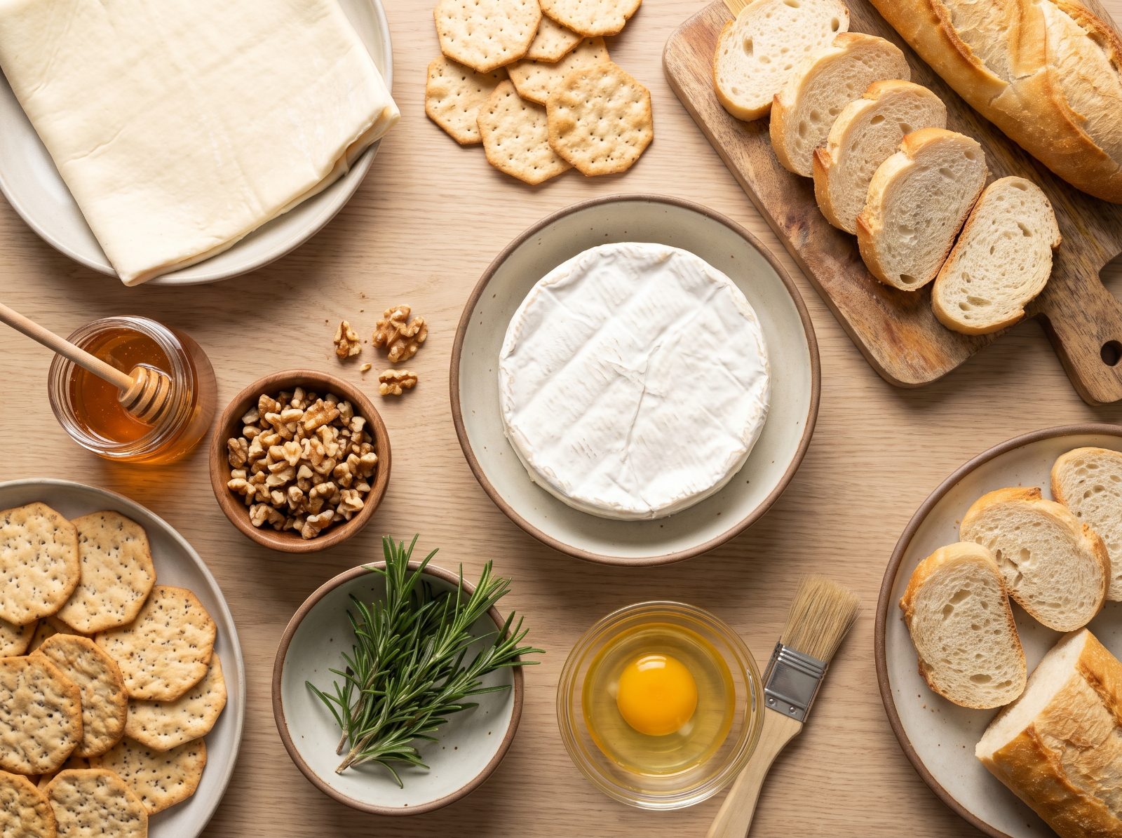 Baked Brie in Puff Pastry with Honey & Walnuts ingredients