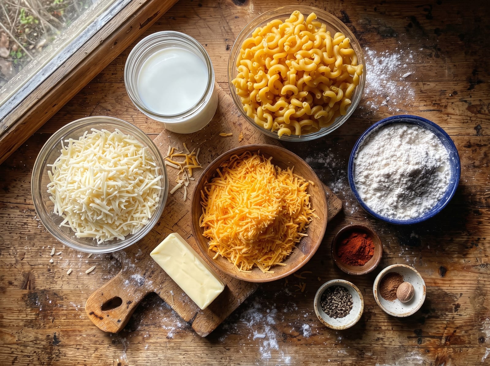 Baked Mac and Cheese ingredients