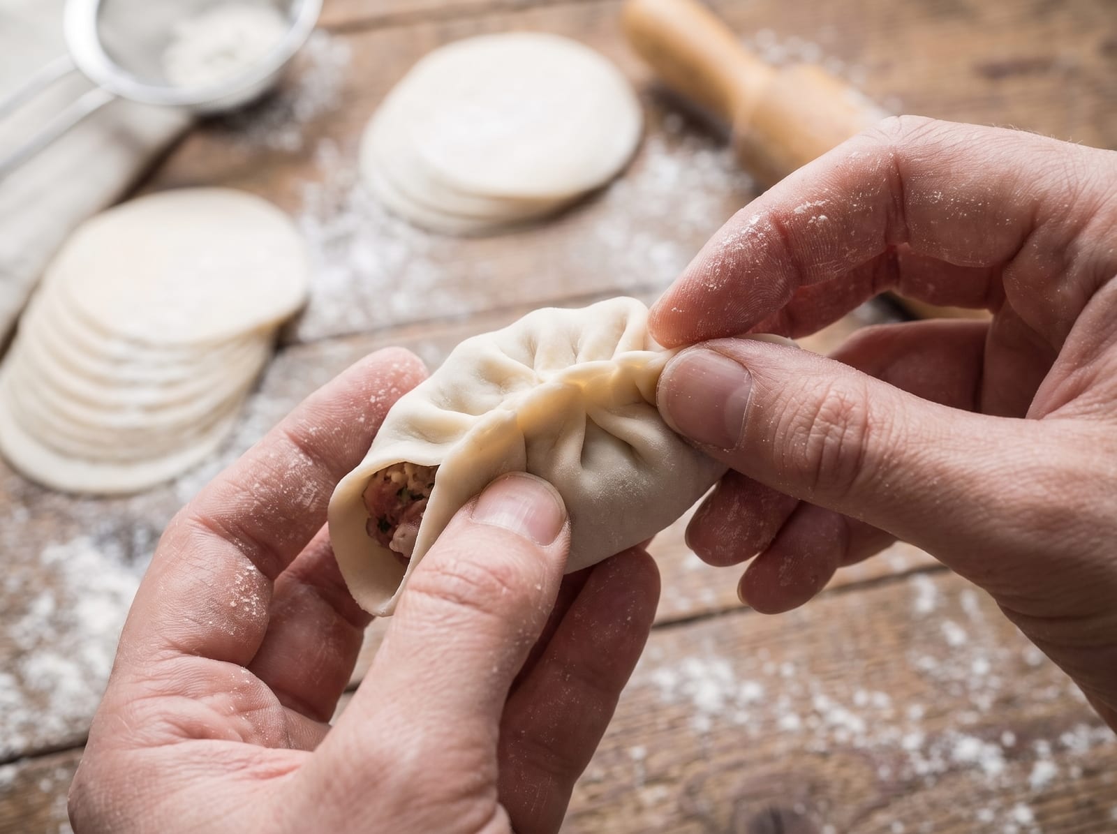 Beef Momos with Sweet Chilli Sauce | Juicy Homemade Steamed Dumplings — step 6