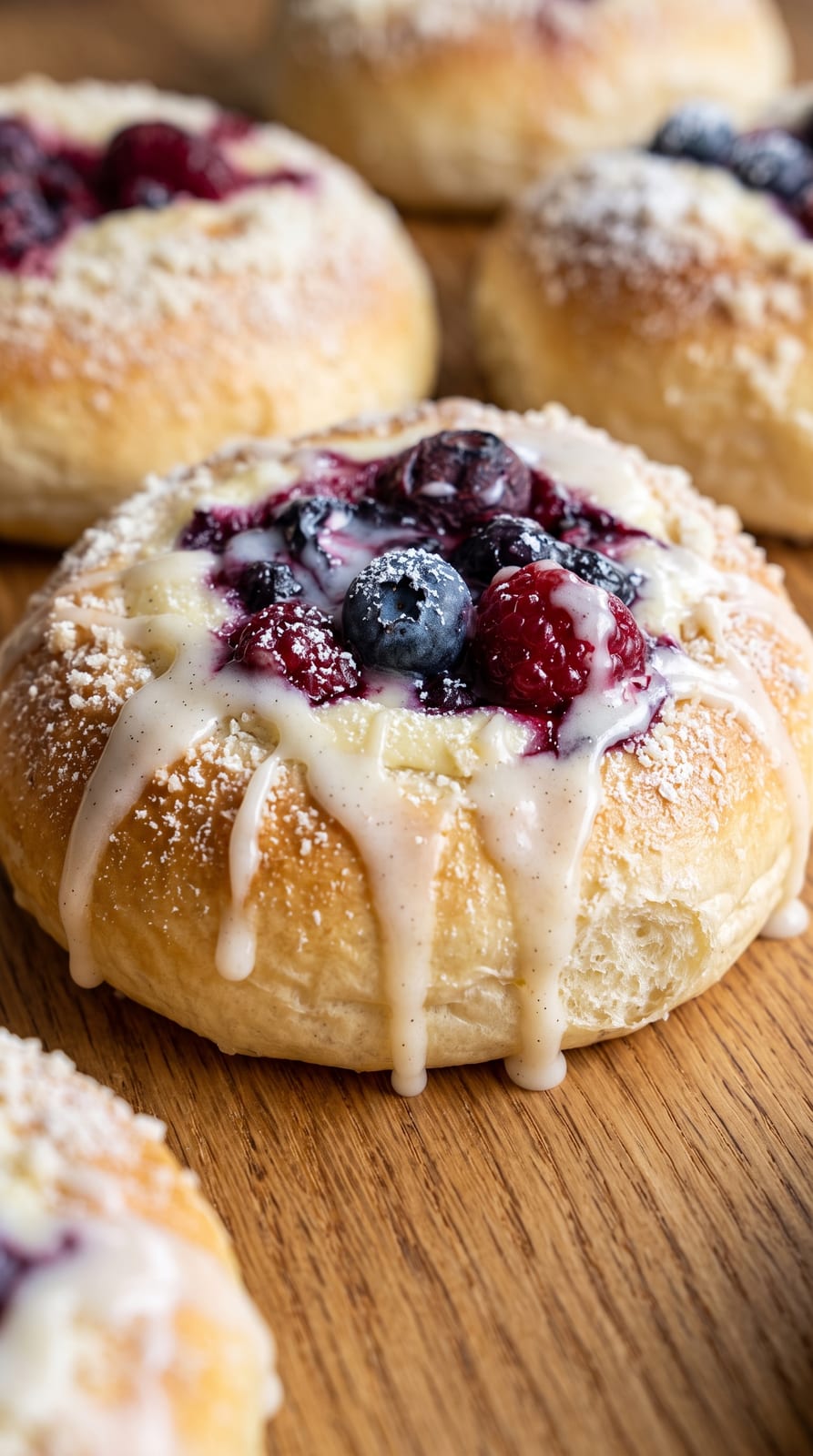 Berry Danish Brioche Buns | Soft Bakery-Style Breakfast Pastries
