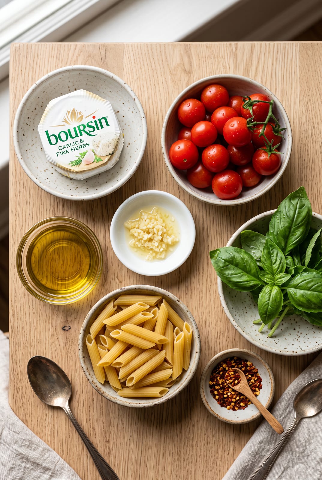 Boursin Pasta ingredients