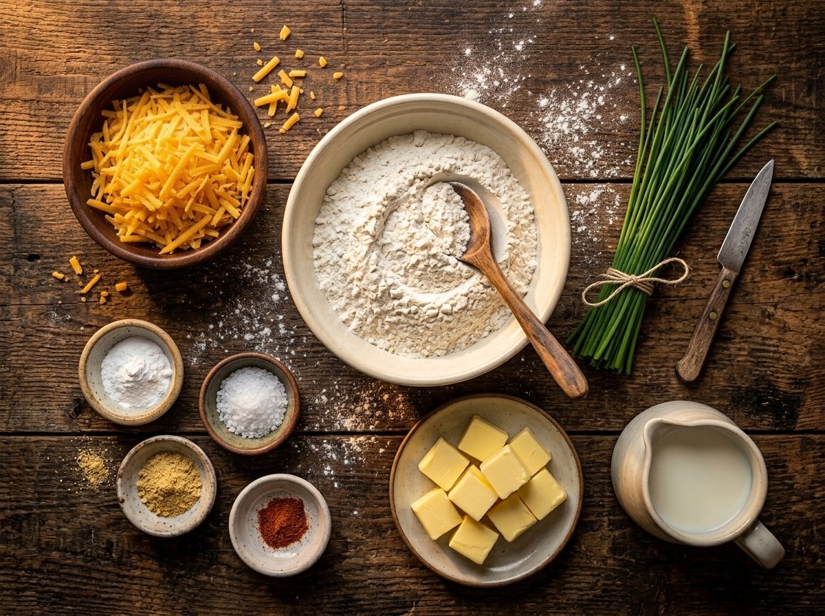 Cheddar & Chive Cheese Scones ingredients