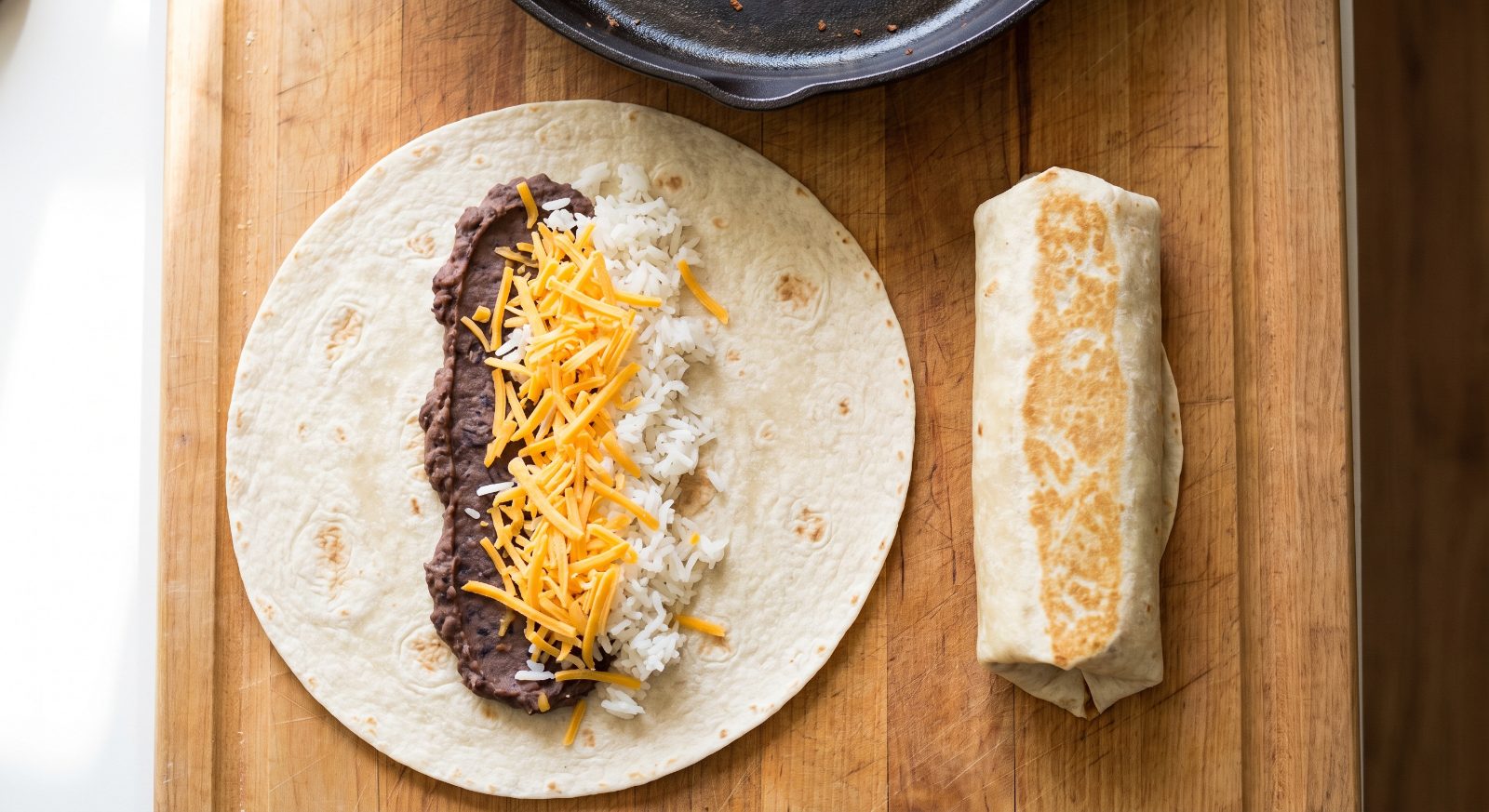 Cheesy Bean and Rice Burritos — step 5