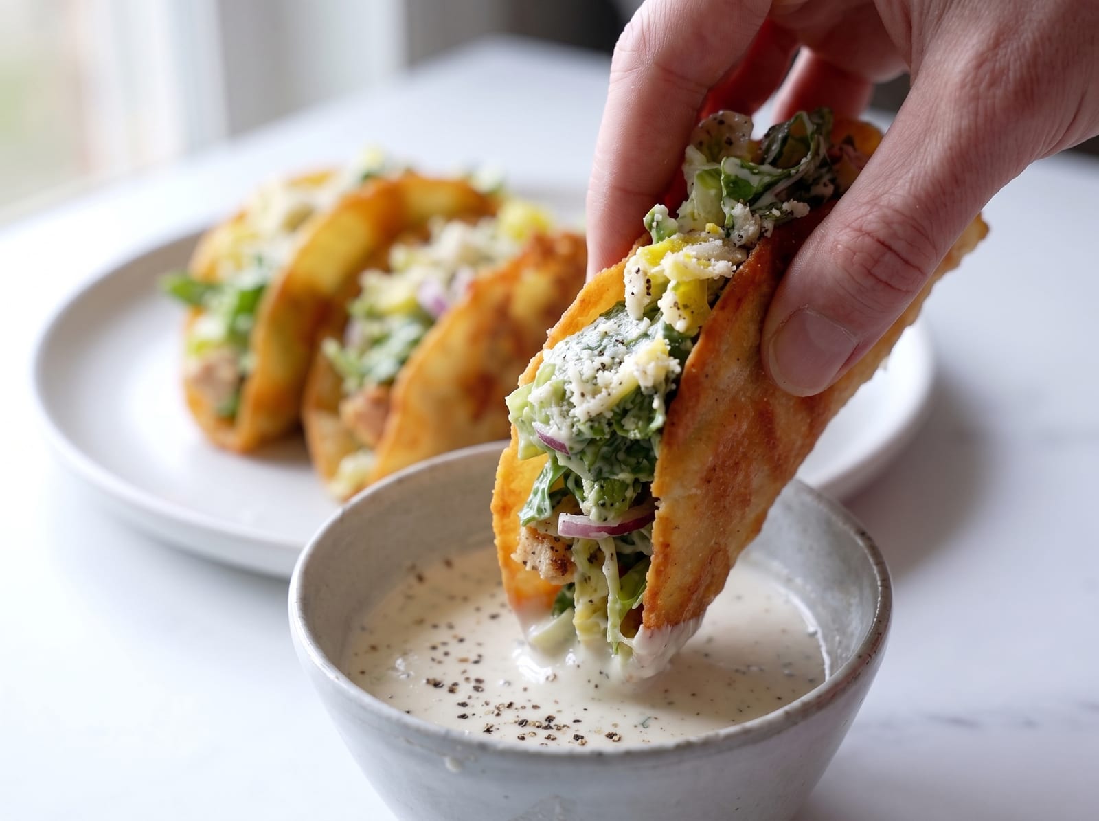 Chicken Caesar Smash Tacos — step 8