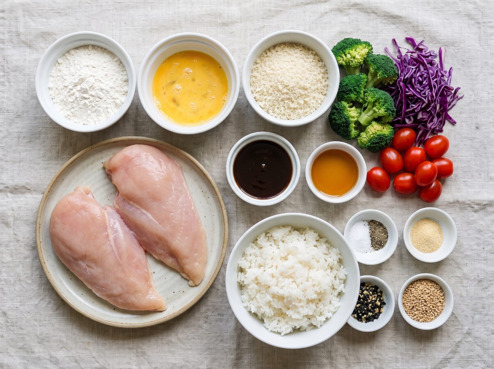 Chicken Katsu Bento Box ingredients