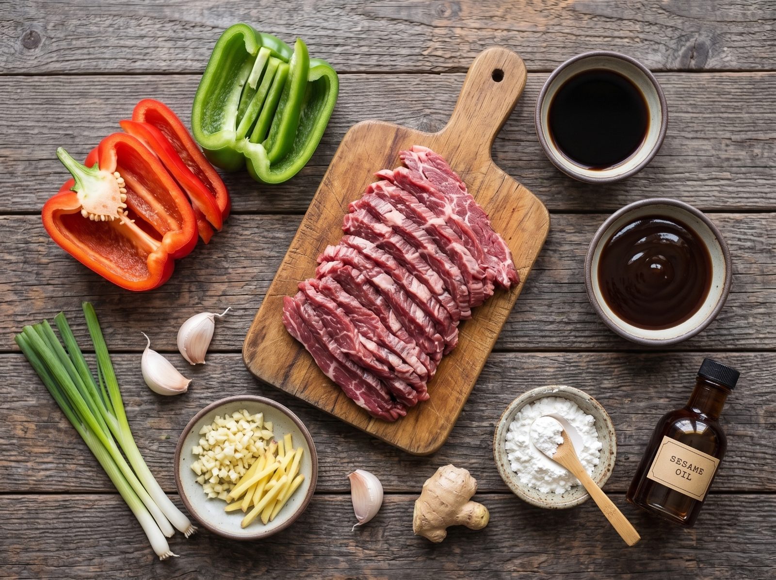 Chinese Pepper Steak with Onions ingredients