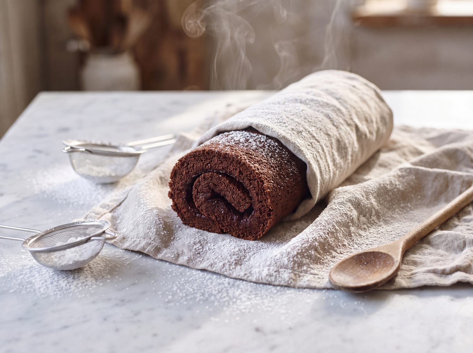 Chocolate Raspberry Swiss Roll — step 6
