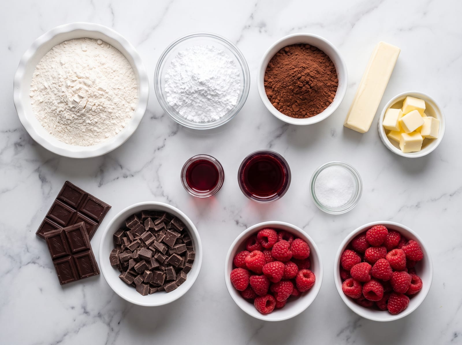 Chocolate Raspberry Tart ingredients