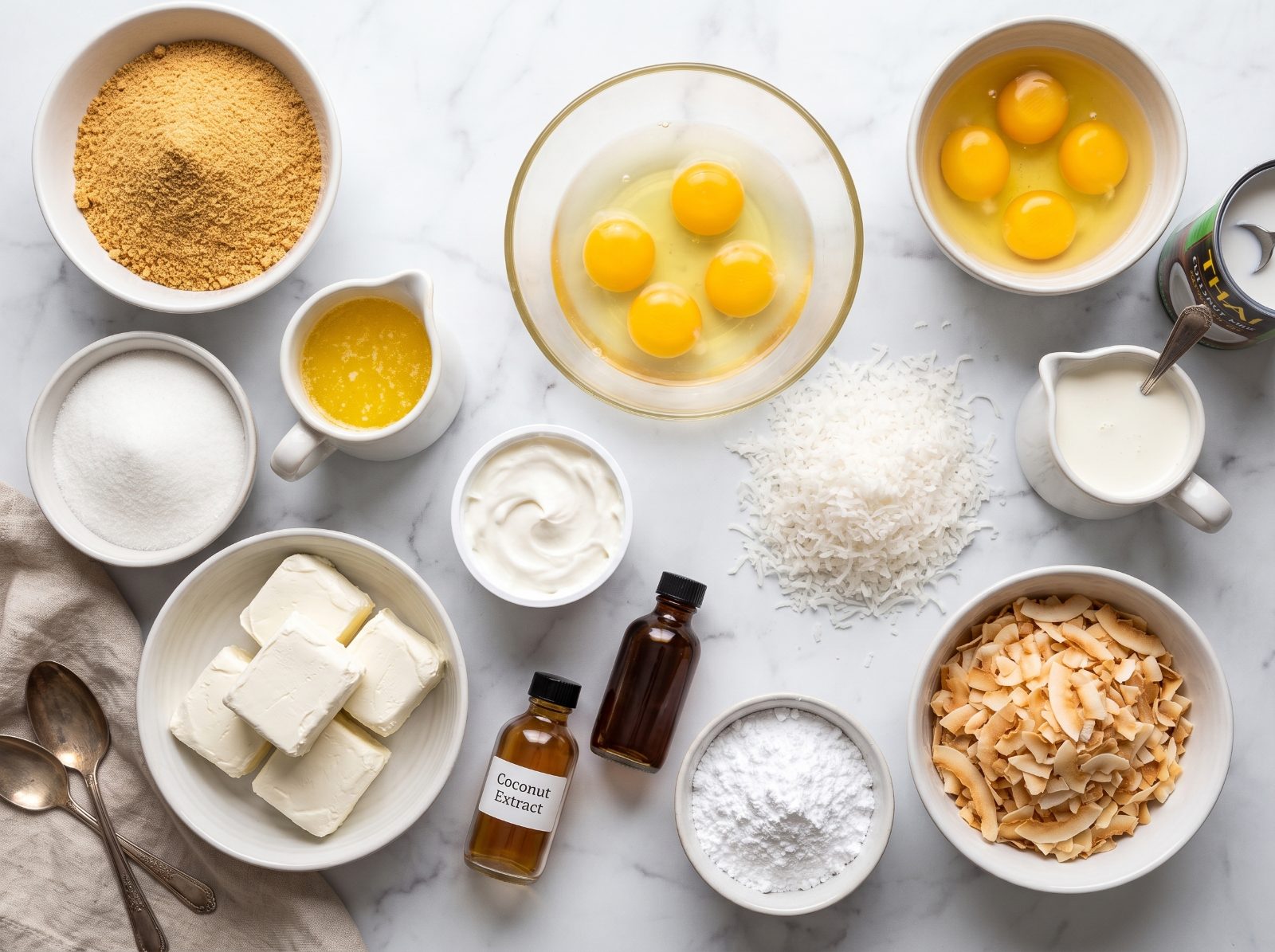 Coconut Cheesecake ingredients