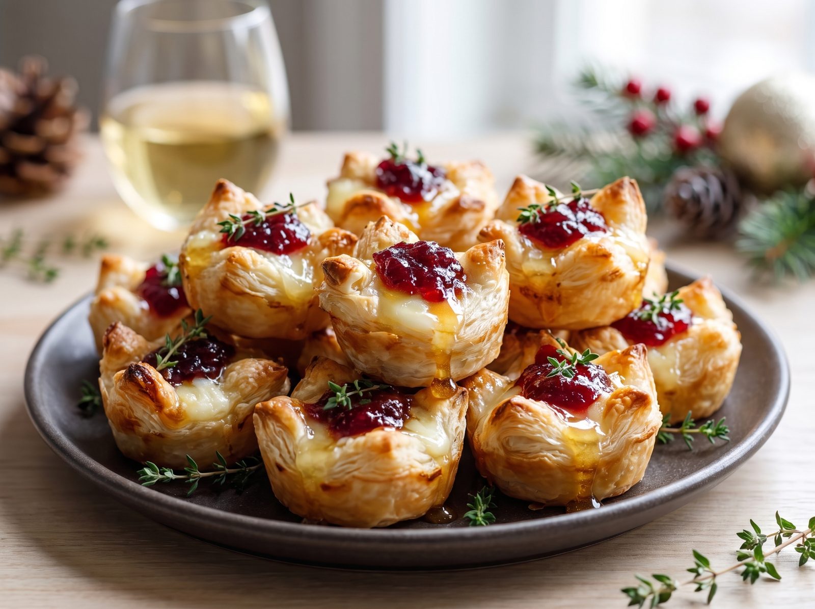 Cranberry Brie Puff Bites with Thyme & Honey — step 6