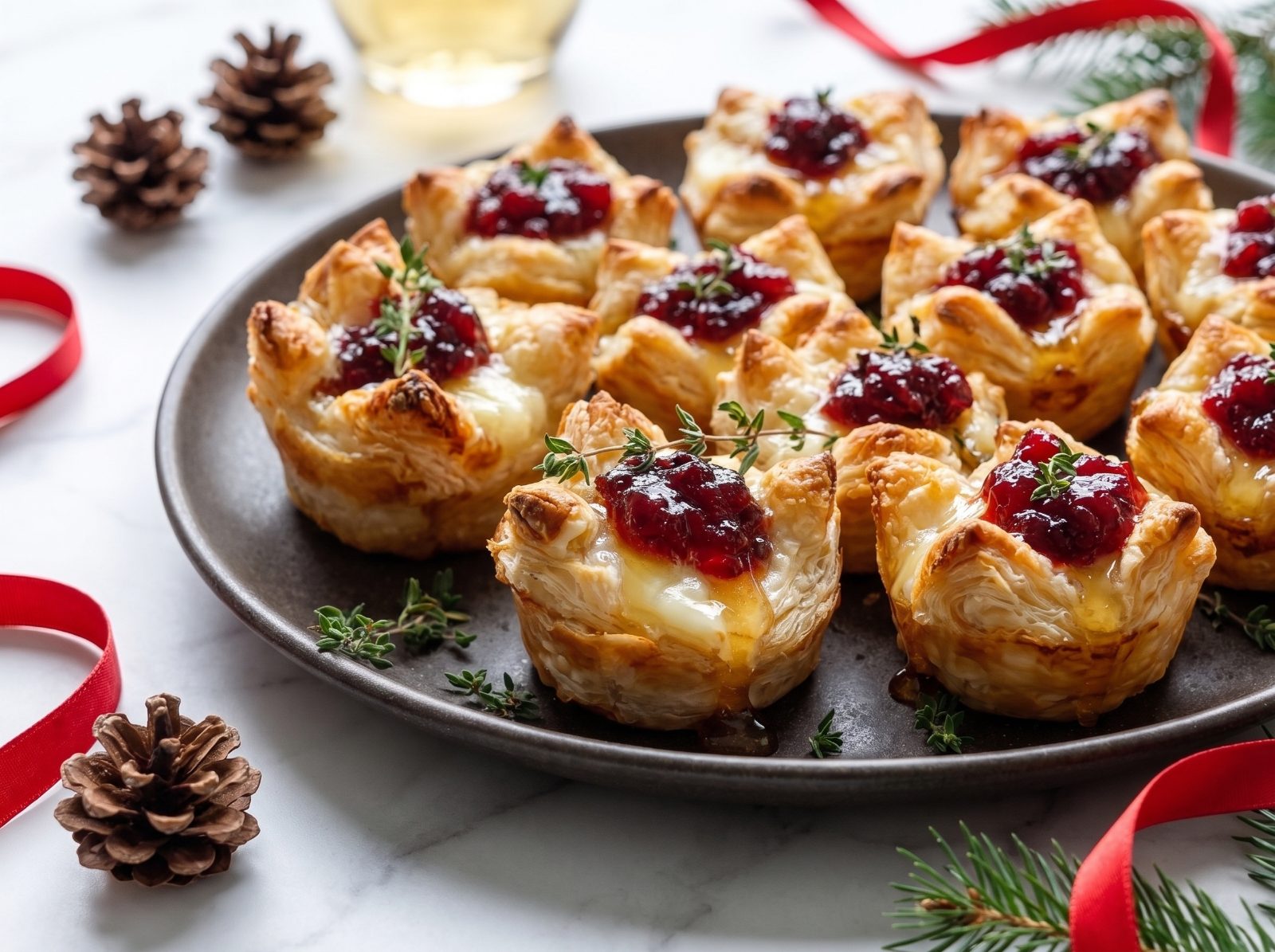 Cranberry Brie Puff Bites with Thyme & Honey — step 7