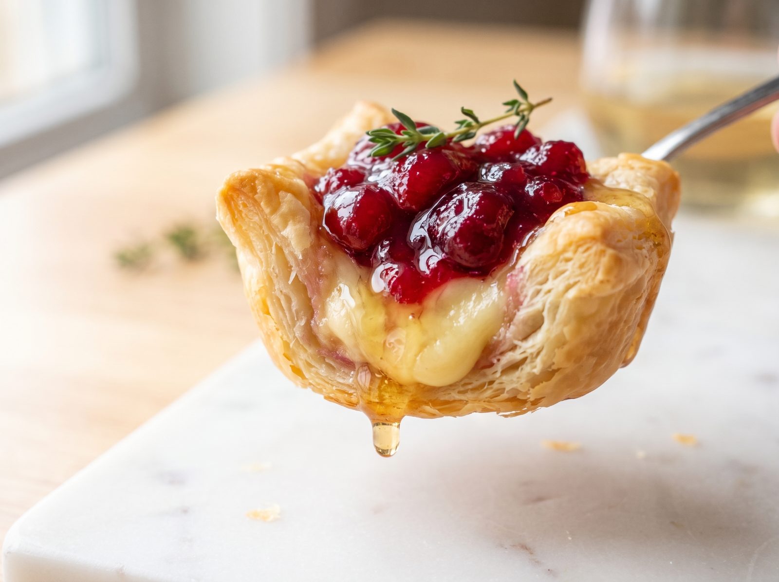 Cranberry Brie Puff Bites with Thyme & Honey — step 8