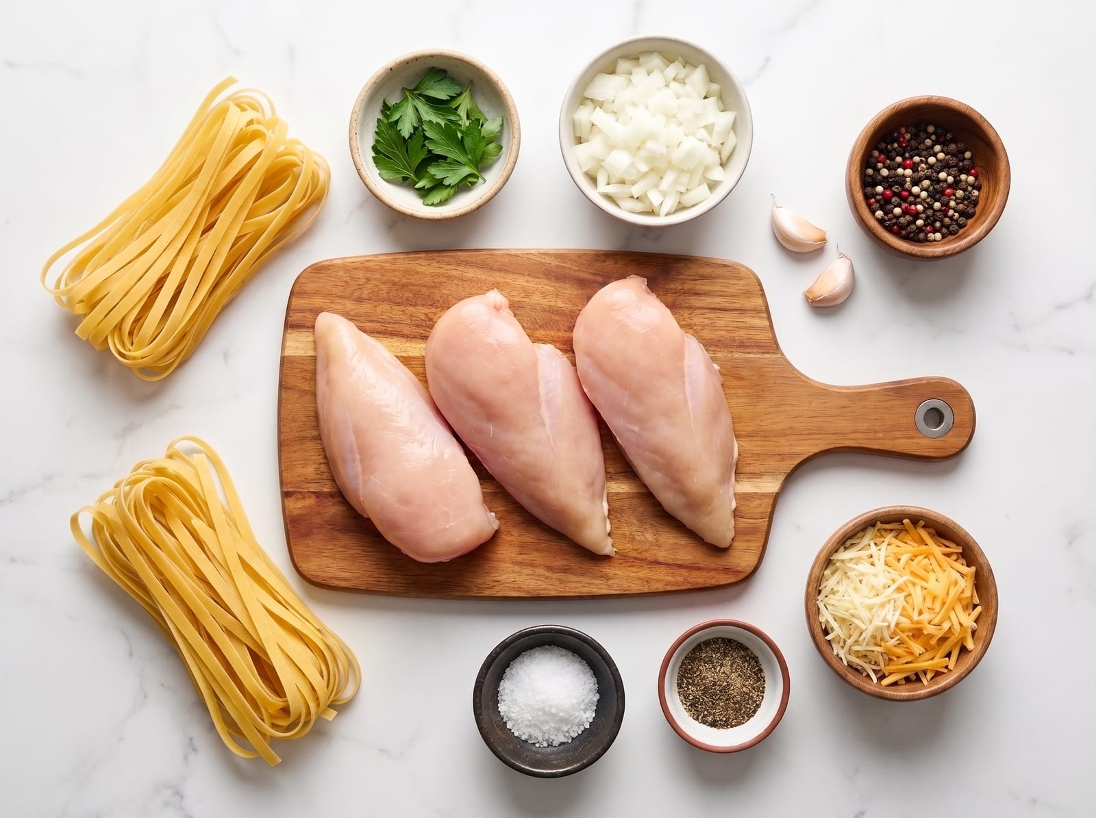 Creamy Garlic Parmesan Chicken Pasta ingredients