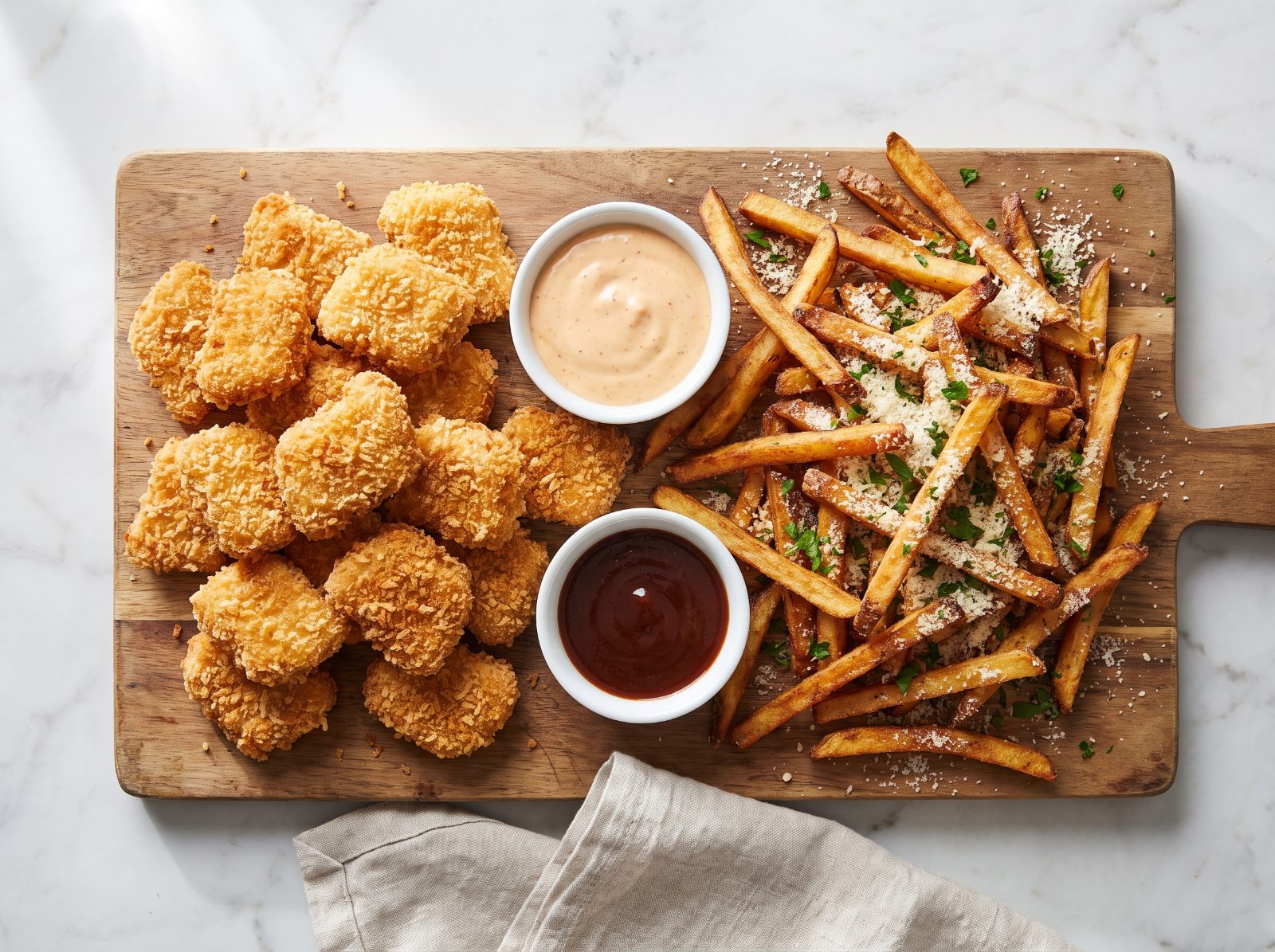 Crispy Baked Chicken Nuggets with Parmesan Fries — step 9