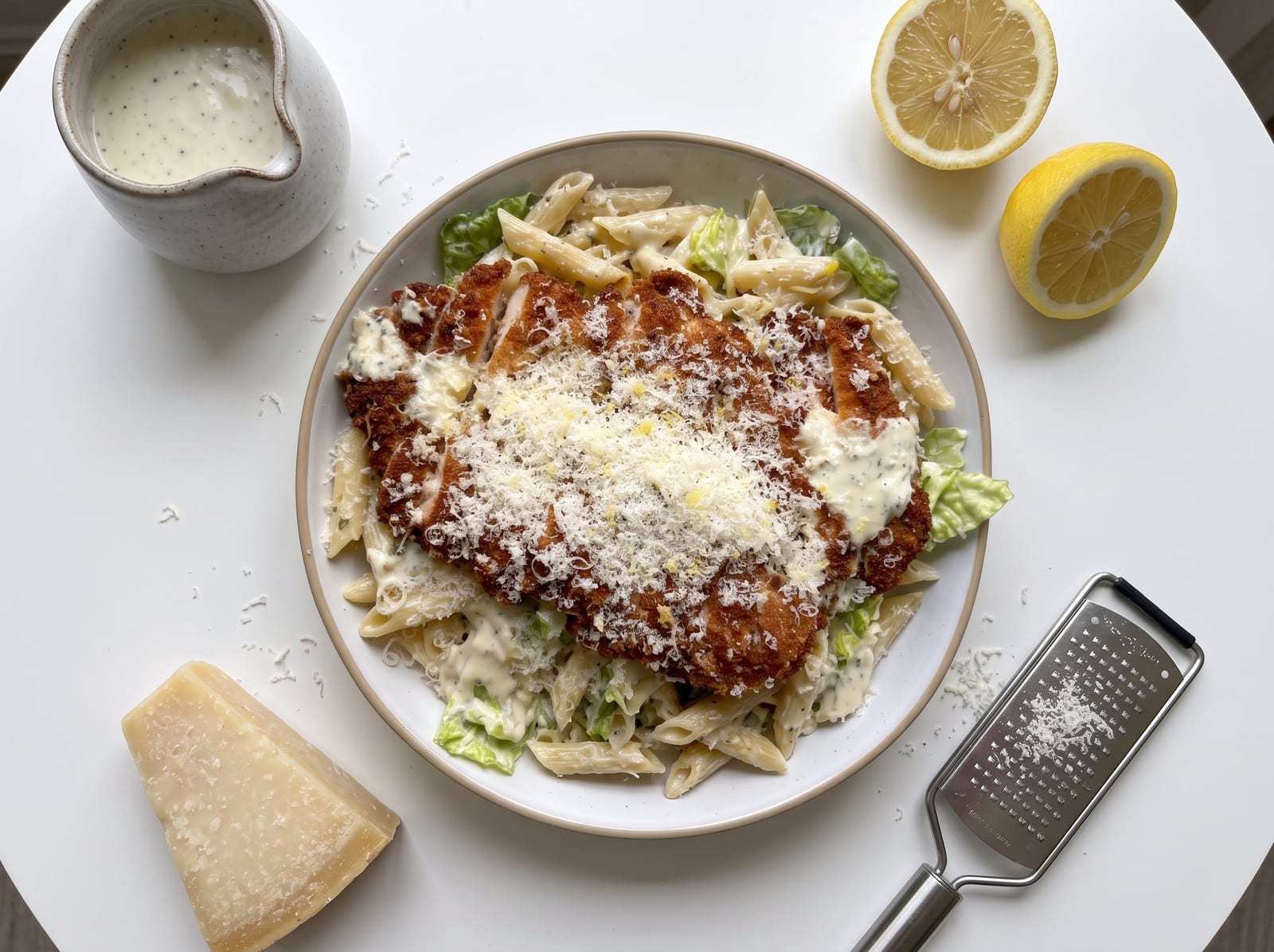 Crispy Chicken Caesar Pasta Salad ingredients