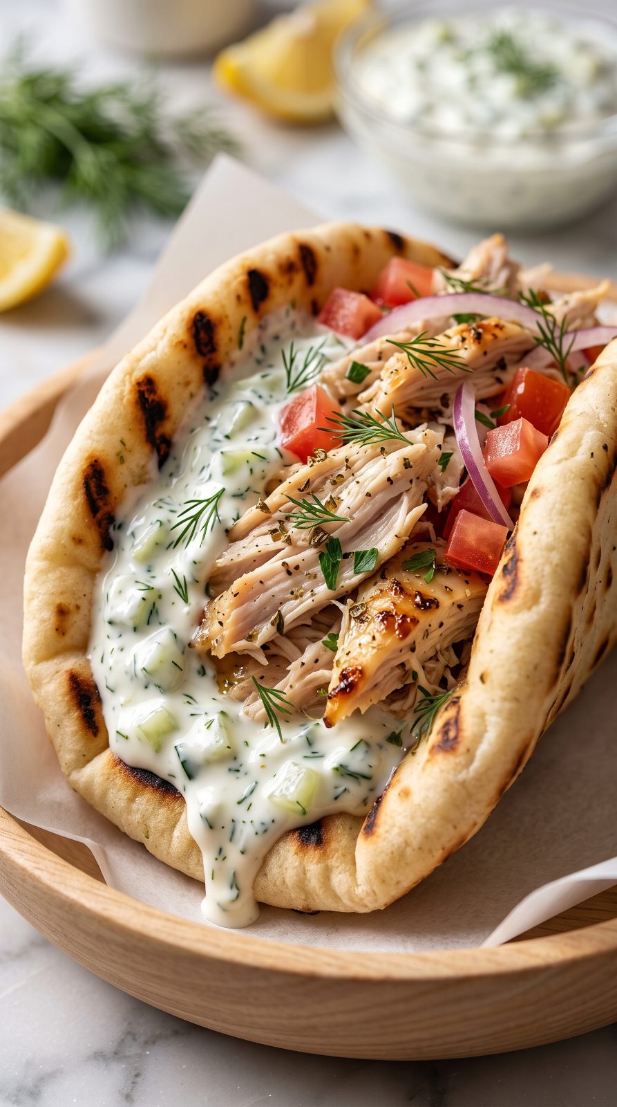 Crockpot Greek Chicken Gyros