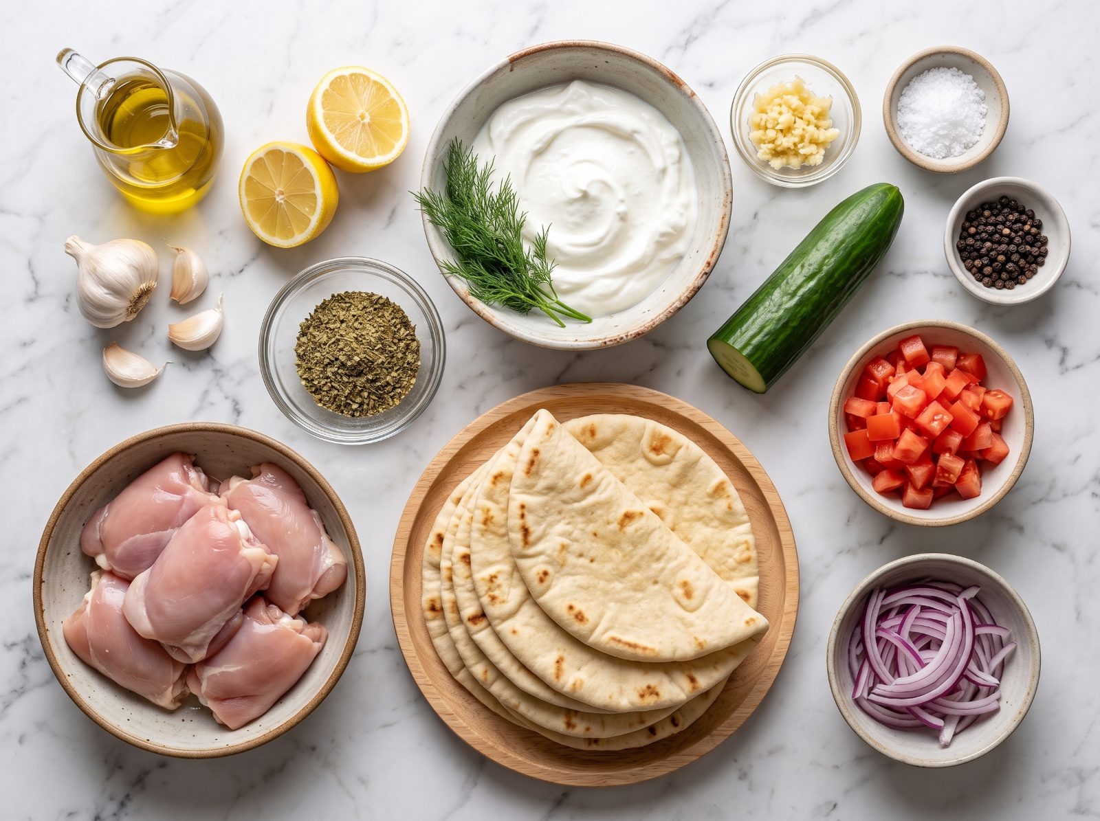 Crockpot Greek Chicken Gyros ingredients