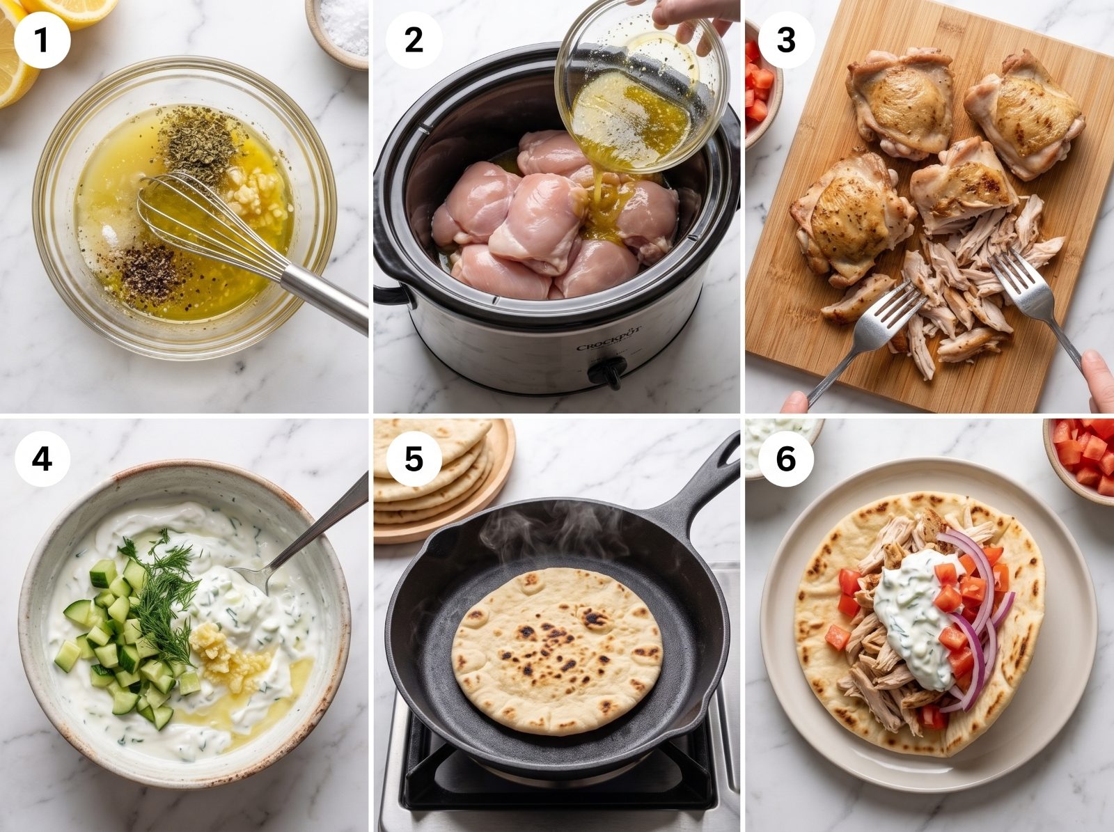 Crockpot Greek Chicken Gyros — step 3