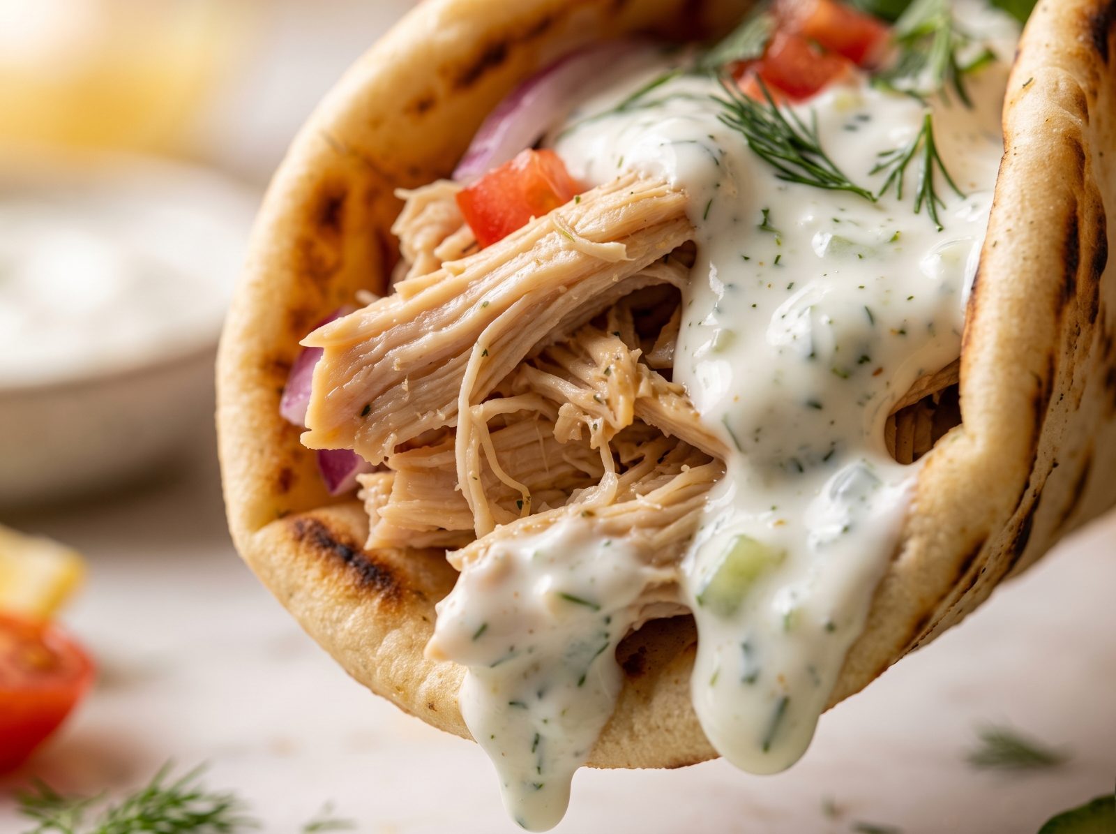 Crockpot Greek Chicken Gyros — step 6