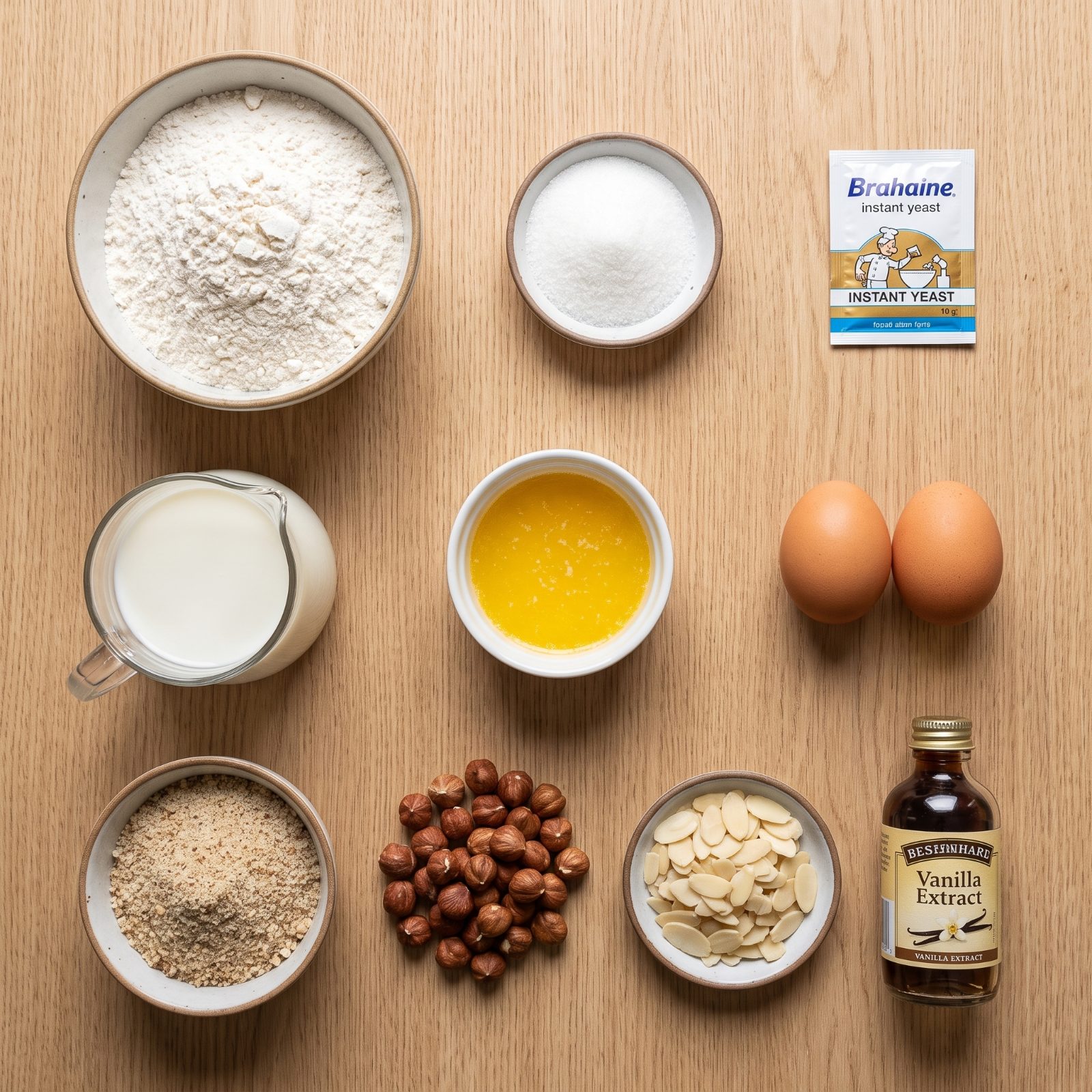 Hazelnut Brioche Rolls ingredients