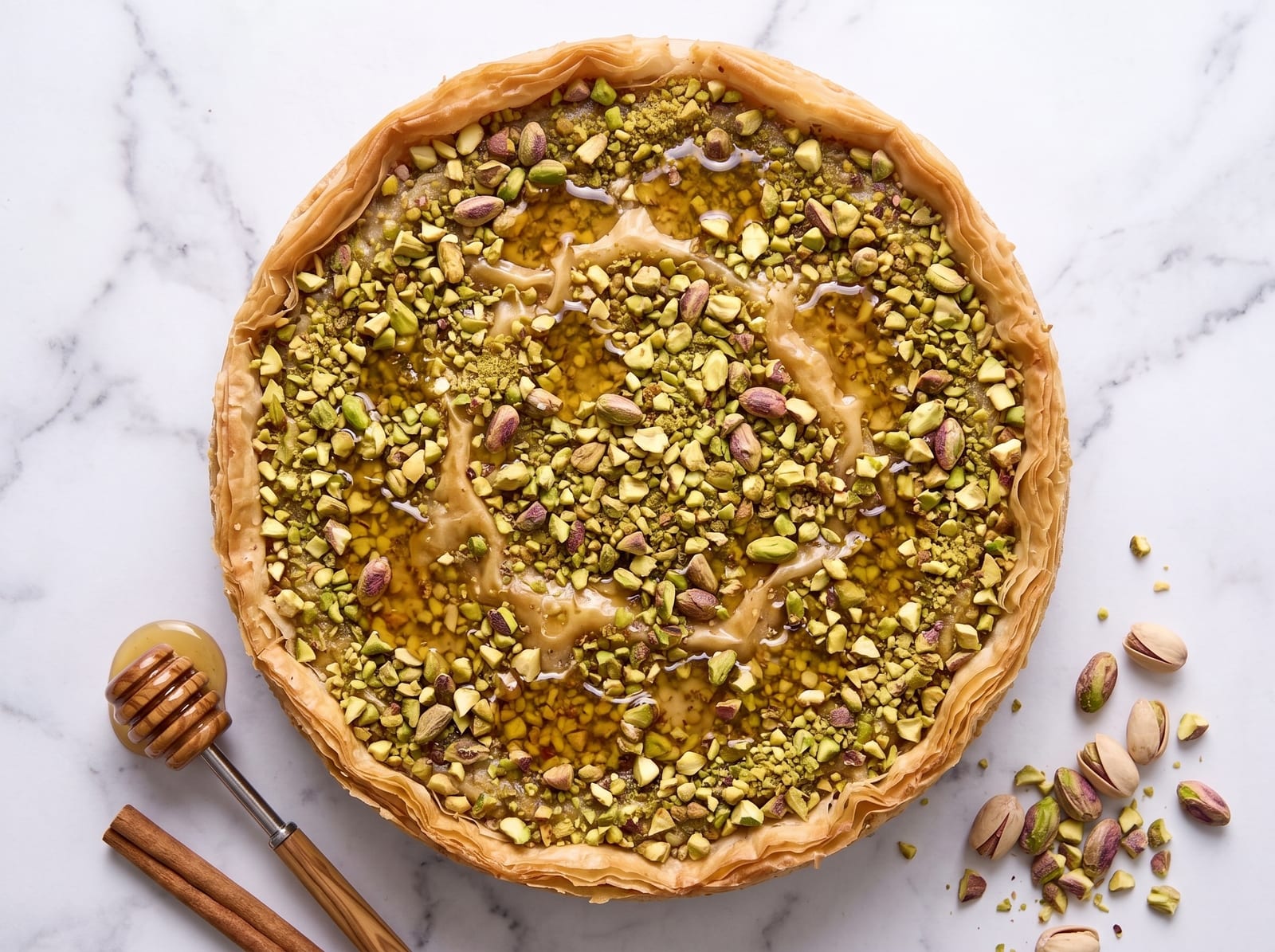 Honey Pistachio Baklava Cheesecake — step 1