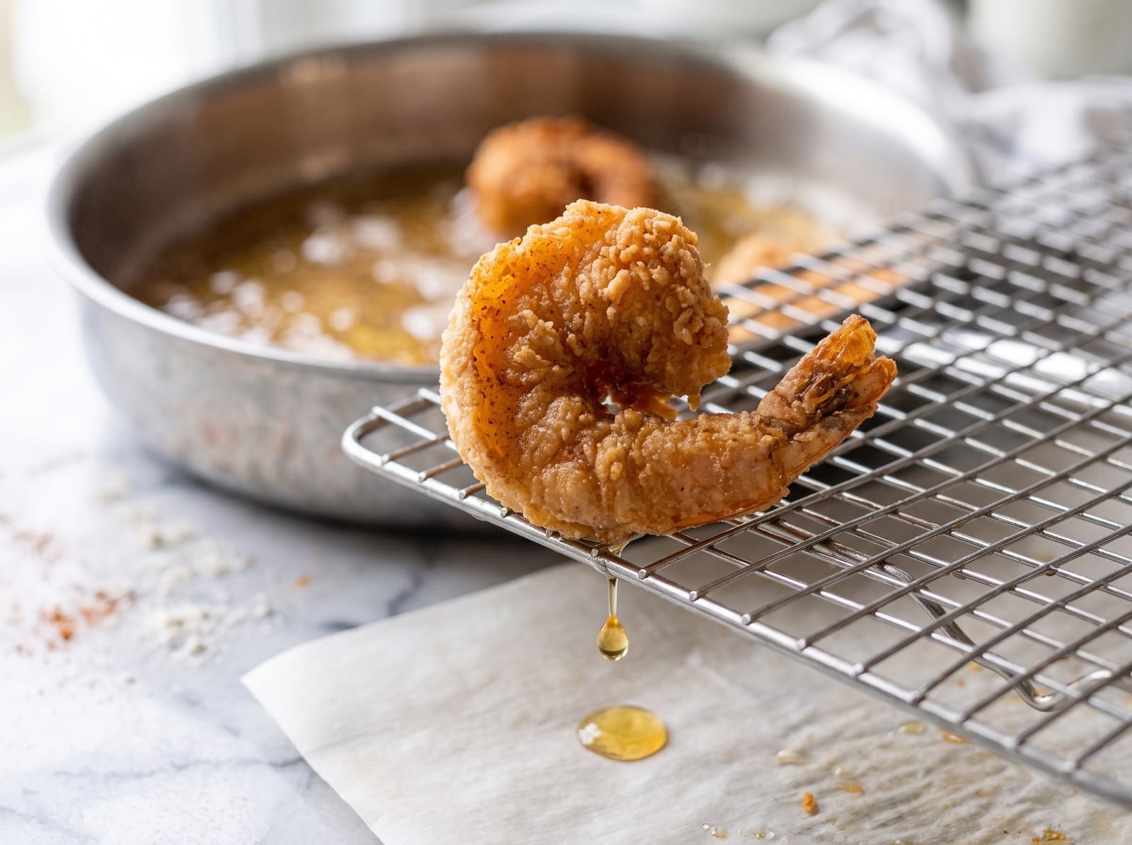 Hot Honey Fried Shrimp — step 7