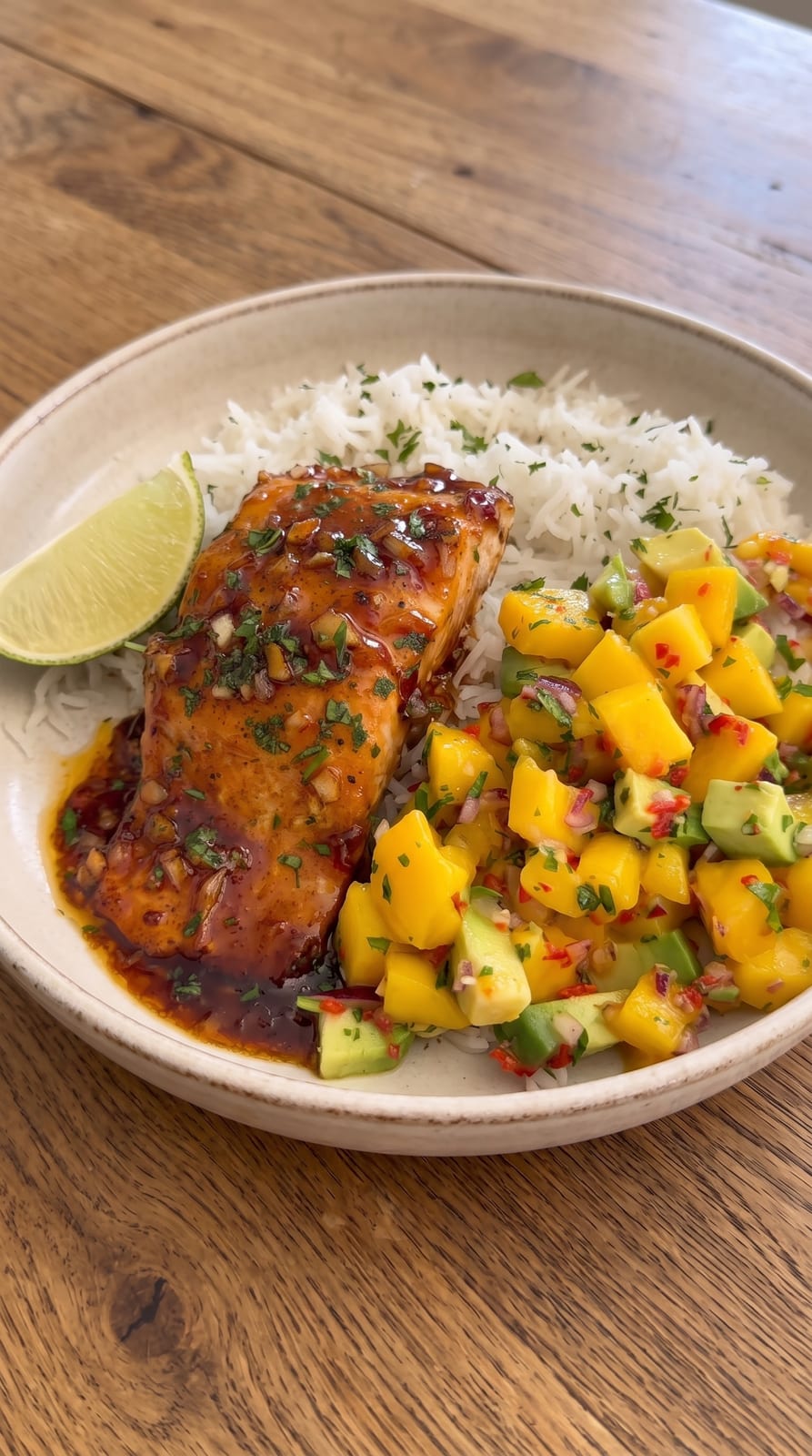 Hot Honey Salmon with Coconut Rice
