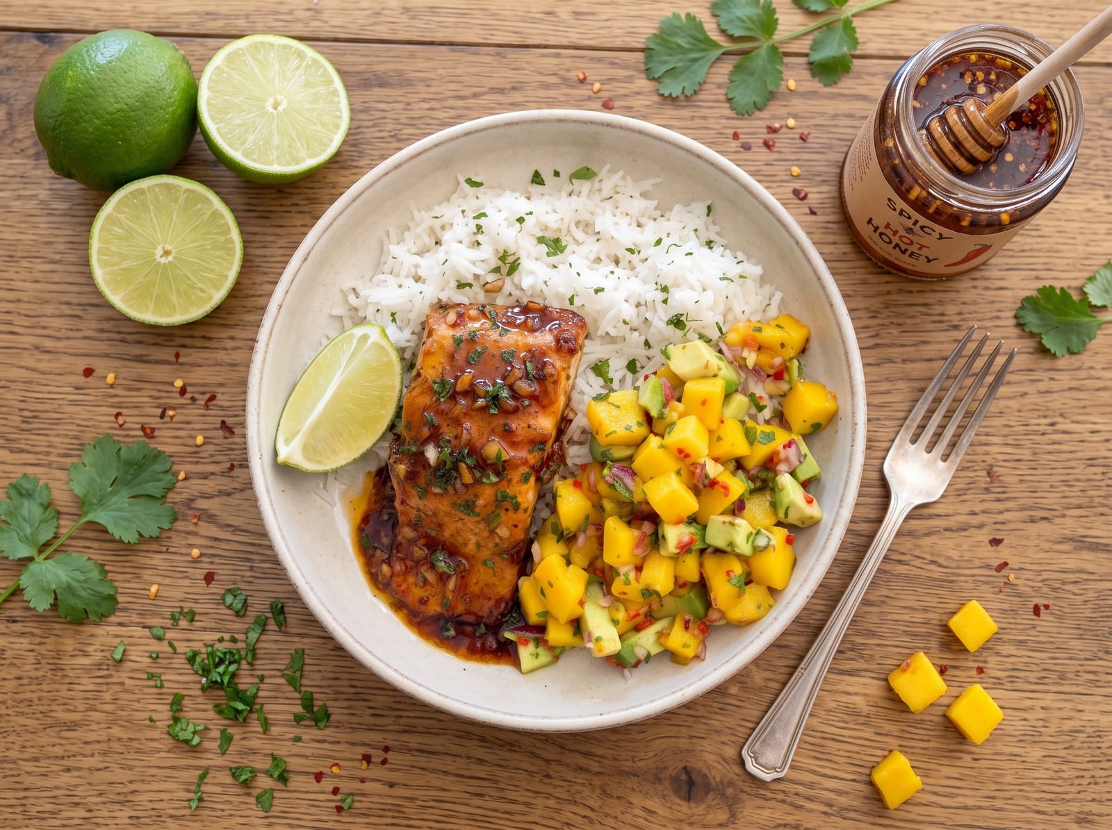 Hot Honey Salmon with Coconut Rice ingredients