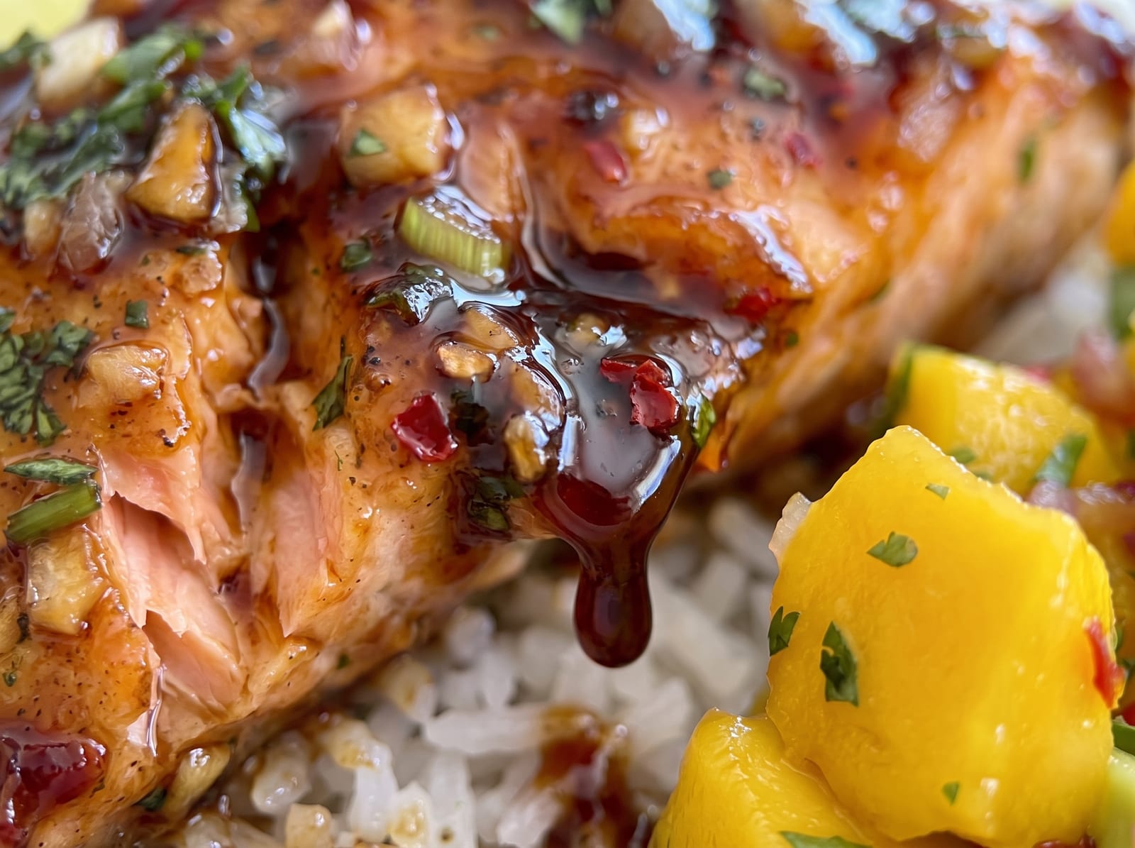 Hot Honey Salmon with Coconut Rice — step 1
