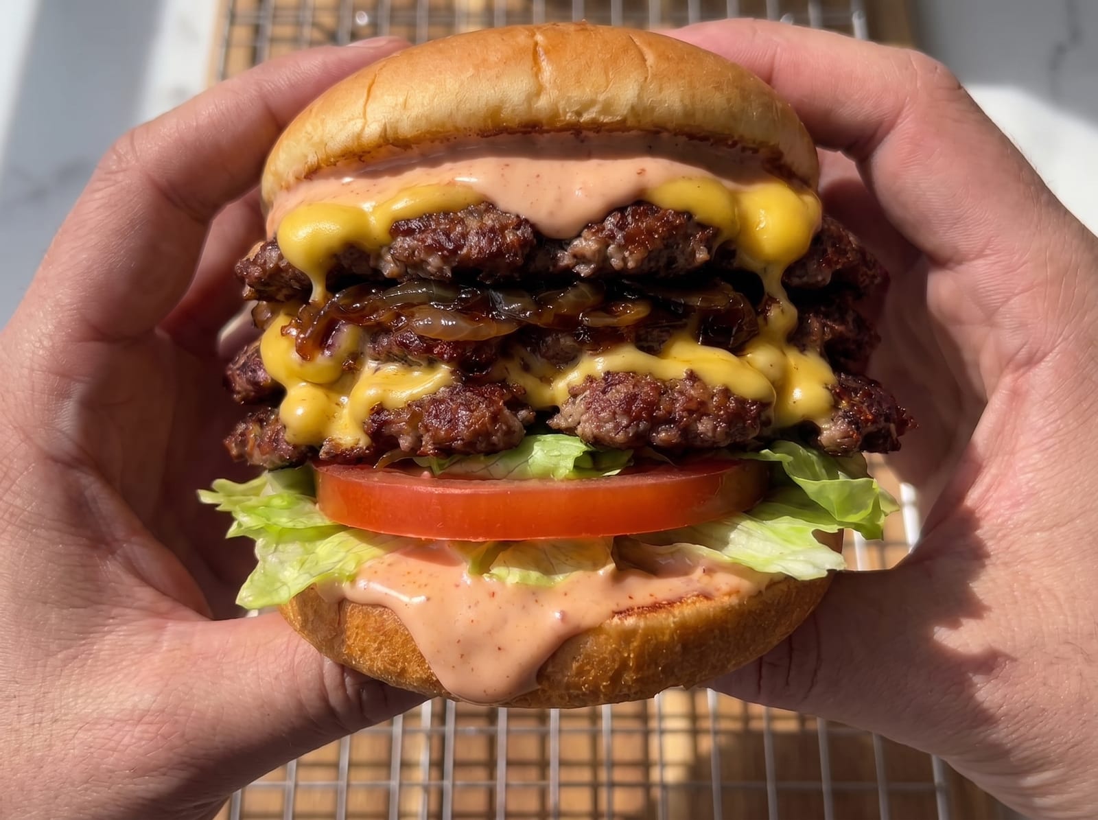 In-N-Out Style Double Smash Burger ingredients
