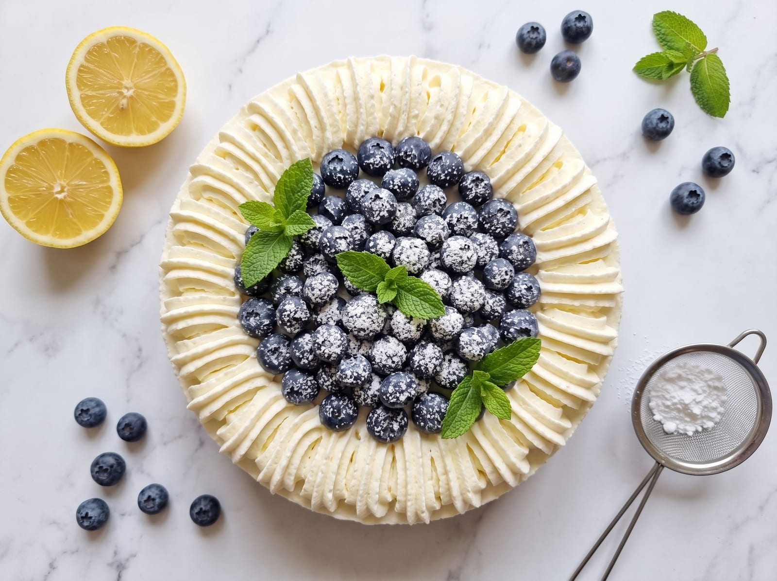 Lemon Blueberry Shortbread Mousse Cake — step 2