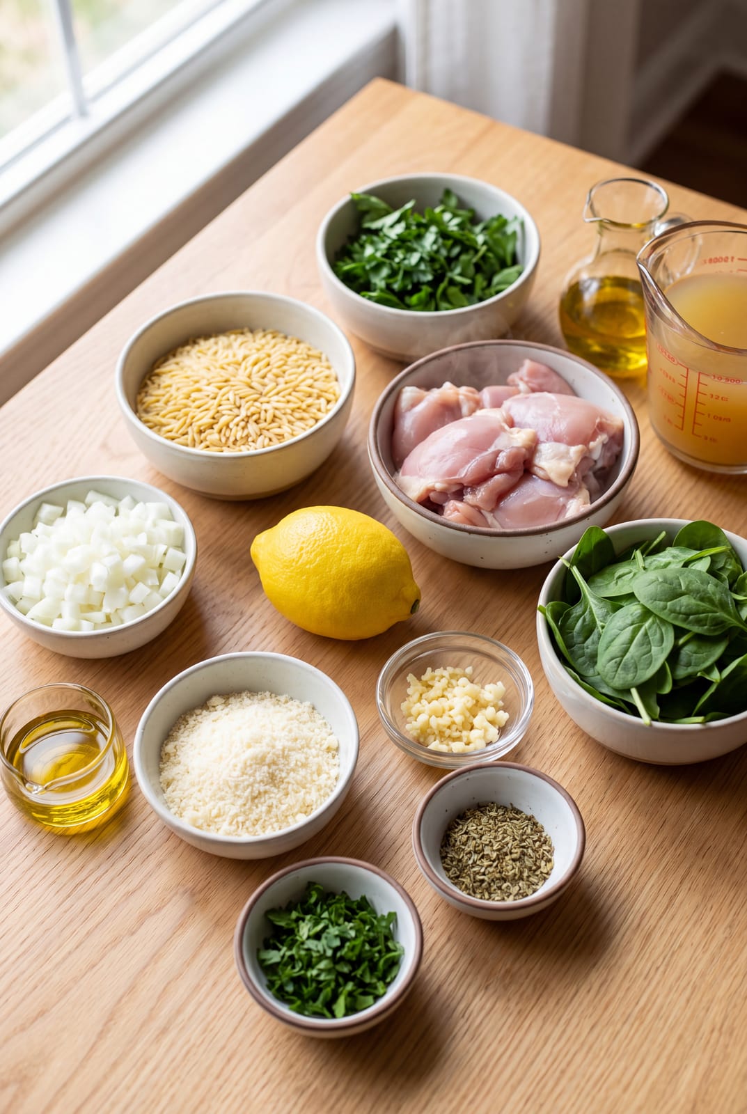 Lemon Chicken and Orzo ingredients