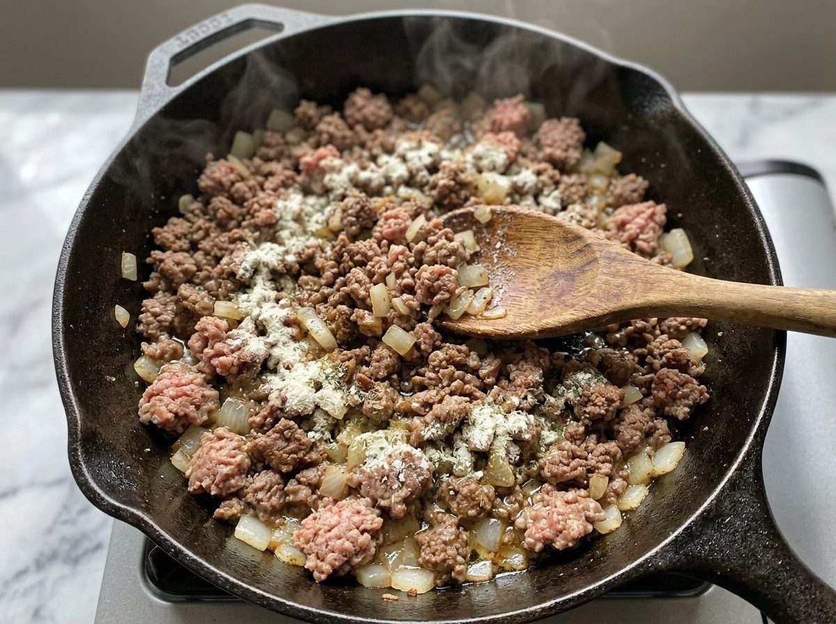 Loaded Cheddar Ranch Beef Pasta Bake — step 4