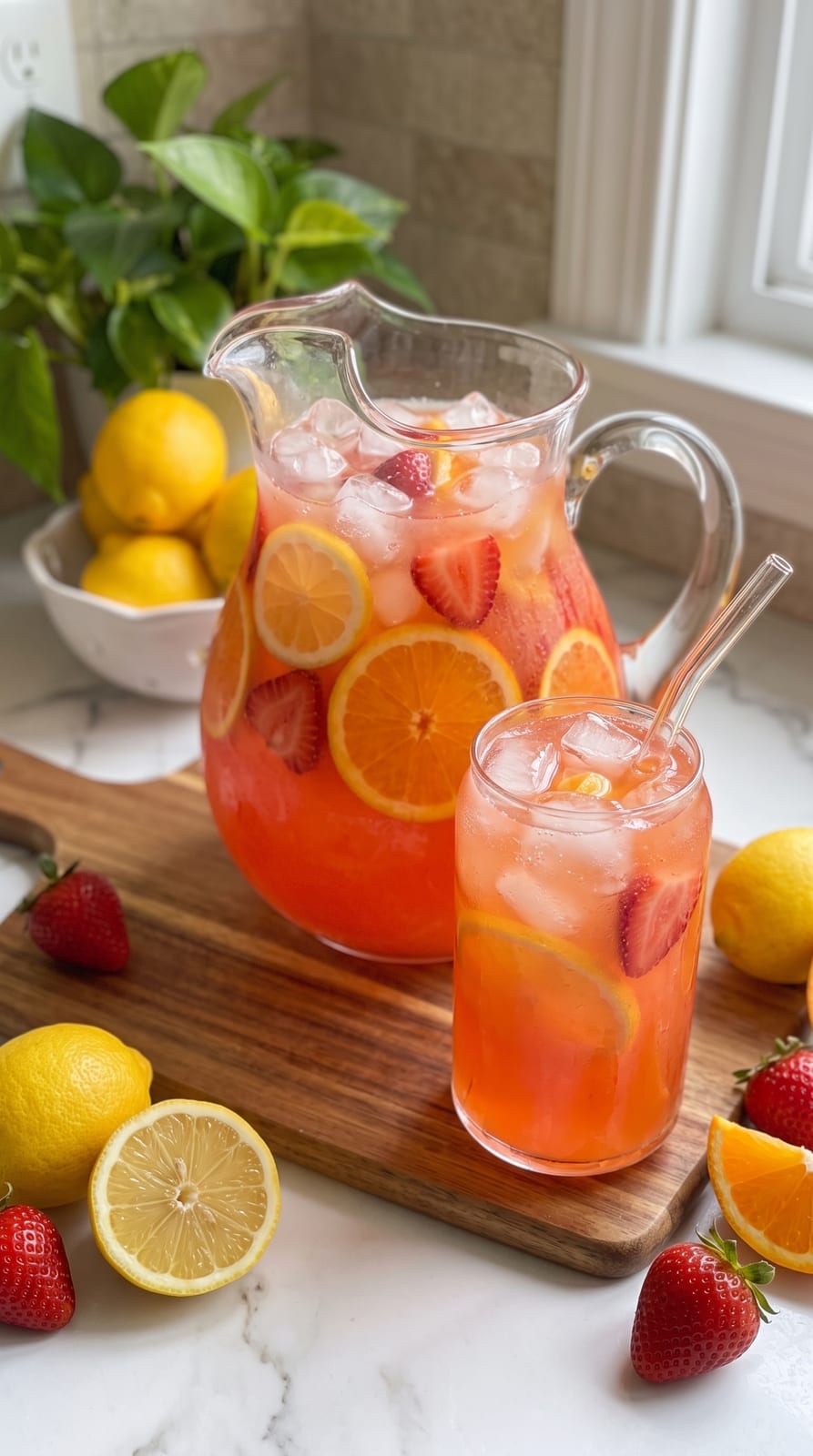 Mango Strawberry Orange Lemonade | Fresh Tropical Summer Drink 🍓🥭🍋