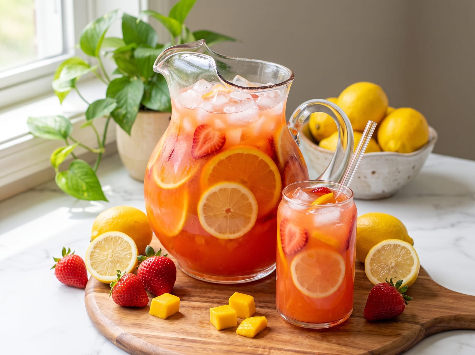 Mango Strawberry Orange Lemonade | Fresh Tropical Summer Drink ππ₯π β step 9