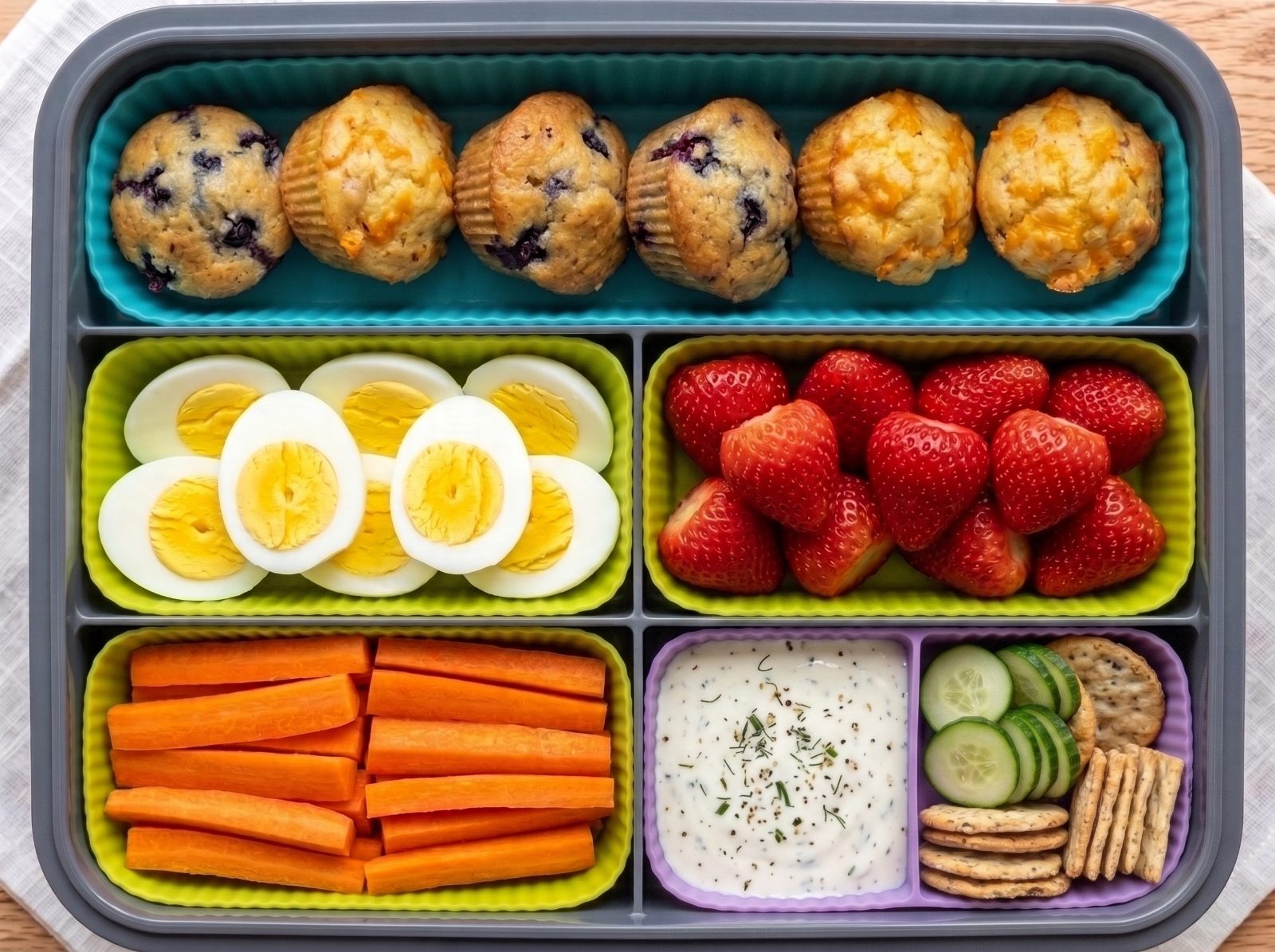 Muffin & Egg Bento Box ingredients