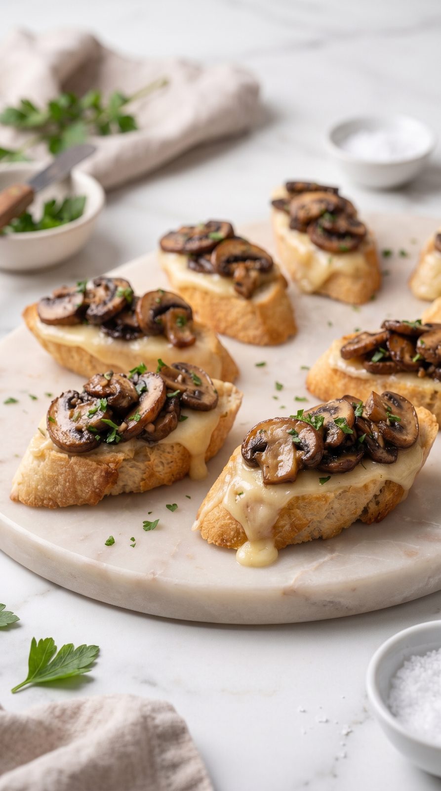 Mushroom Brie Crostini
