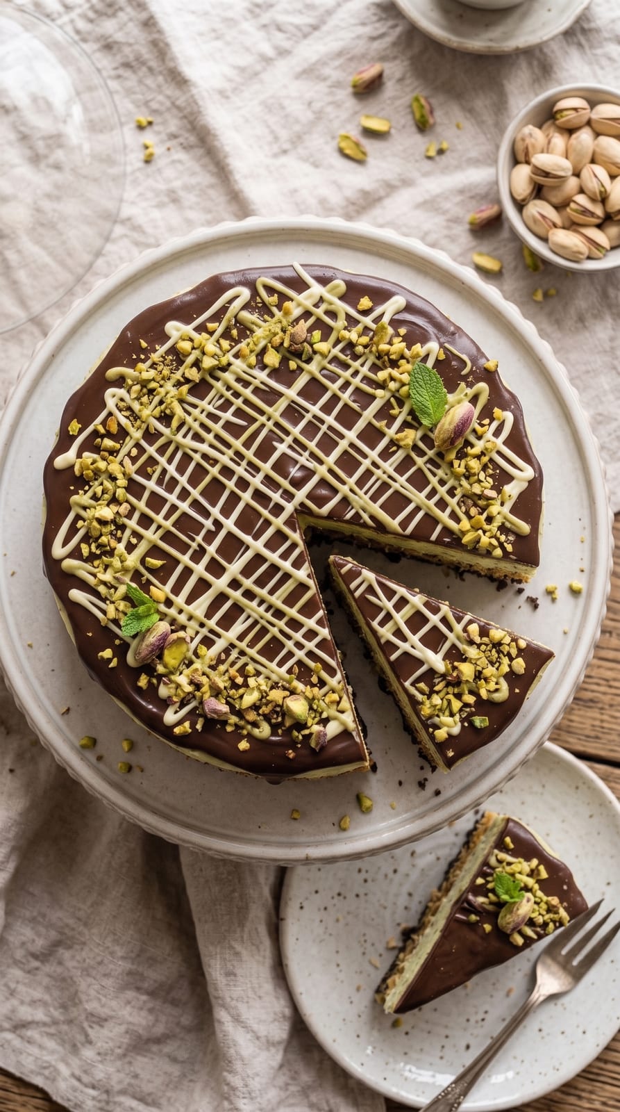 No-Bake Pistachio Knafeh Cheesecake