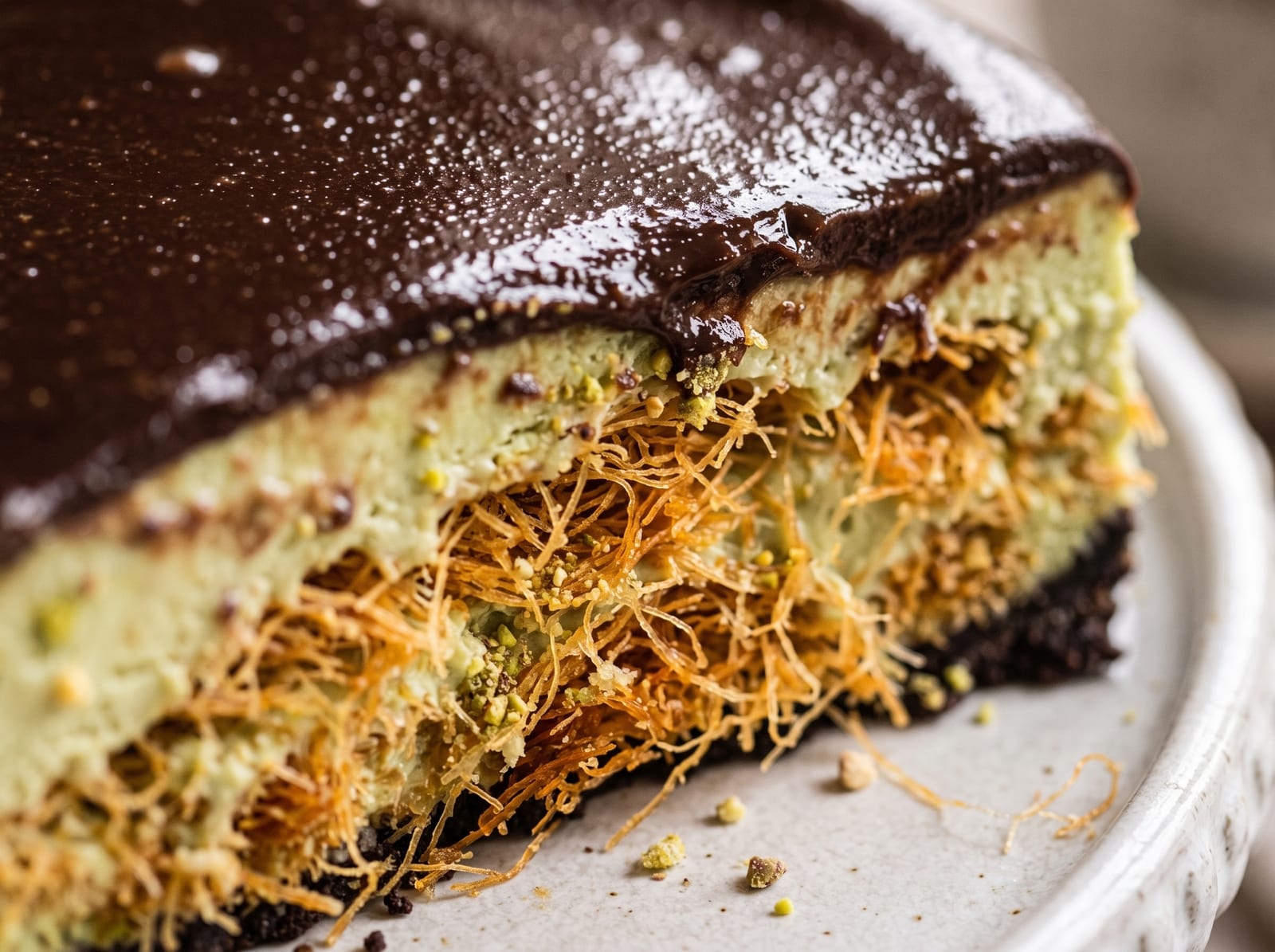 No-Bake Pistachio Knafeh Cheesecake — step 1
