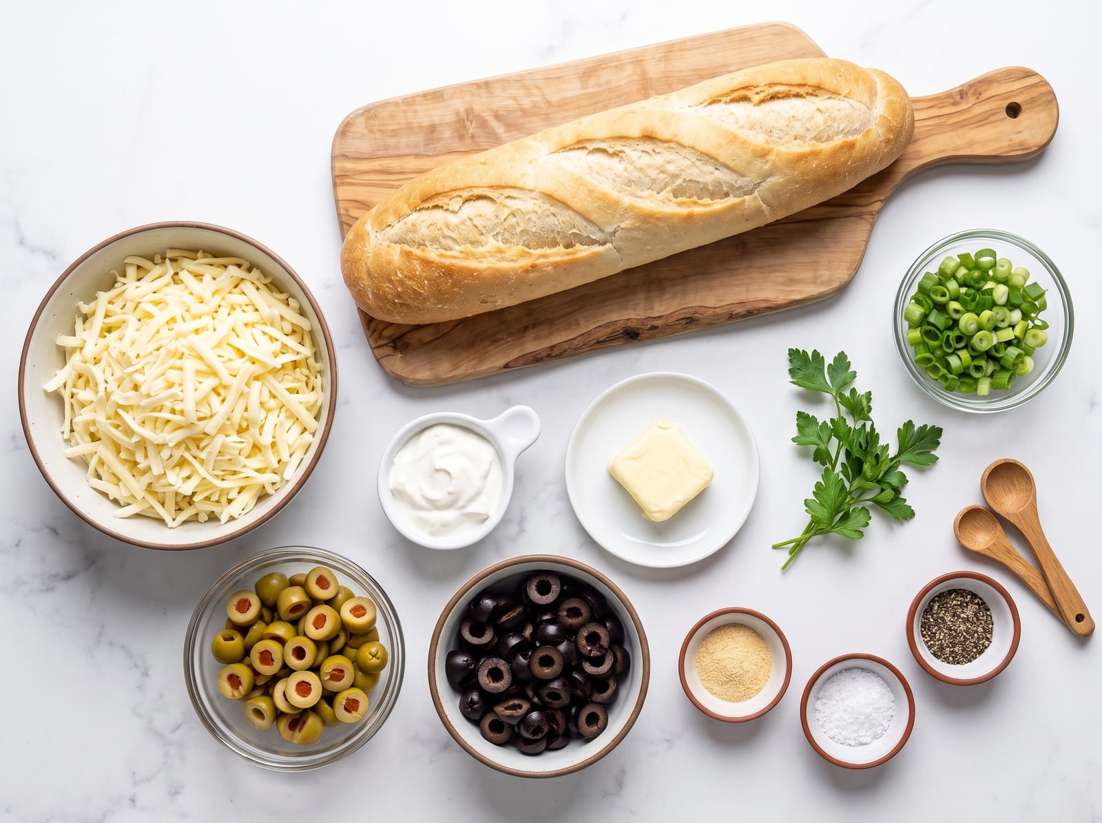 Olive Cheese Bread ingredients