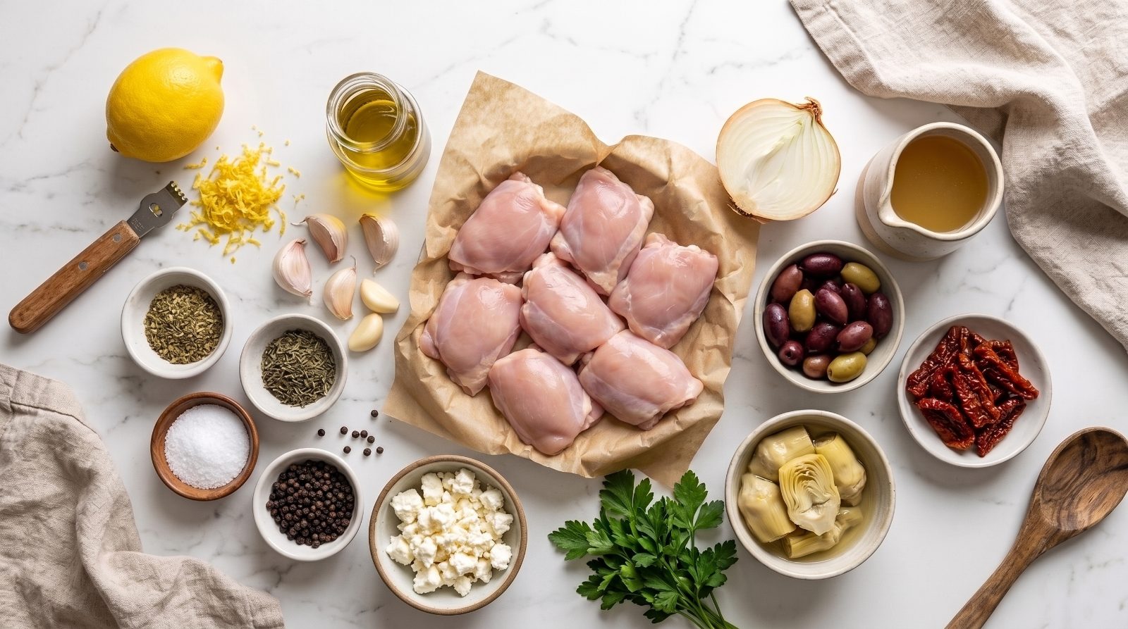 One-Pan Mediterranean Lemon Herb Chicken ingredients