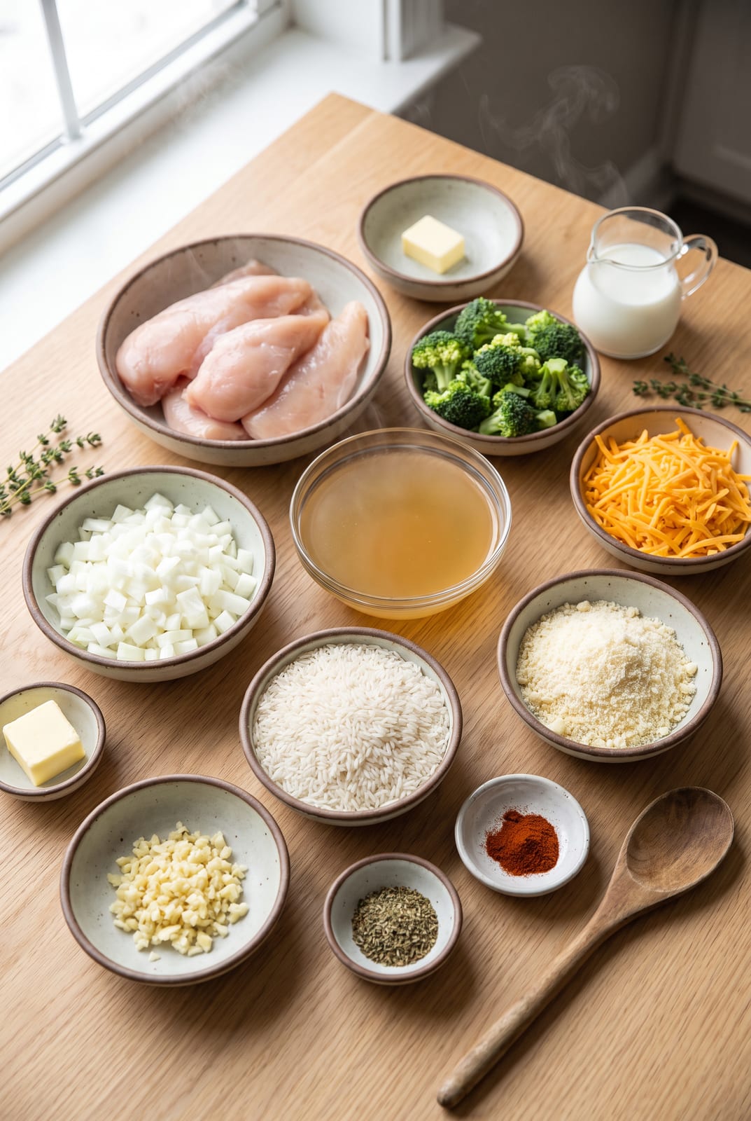 One Pot Chicken Broccoli & Rice ingredients