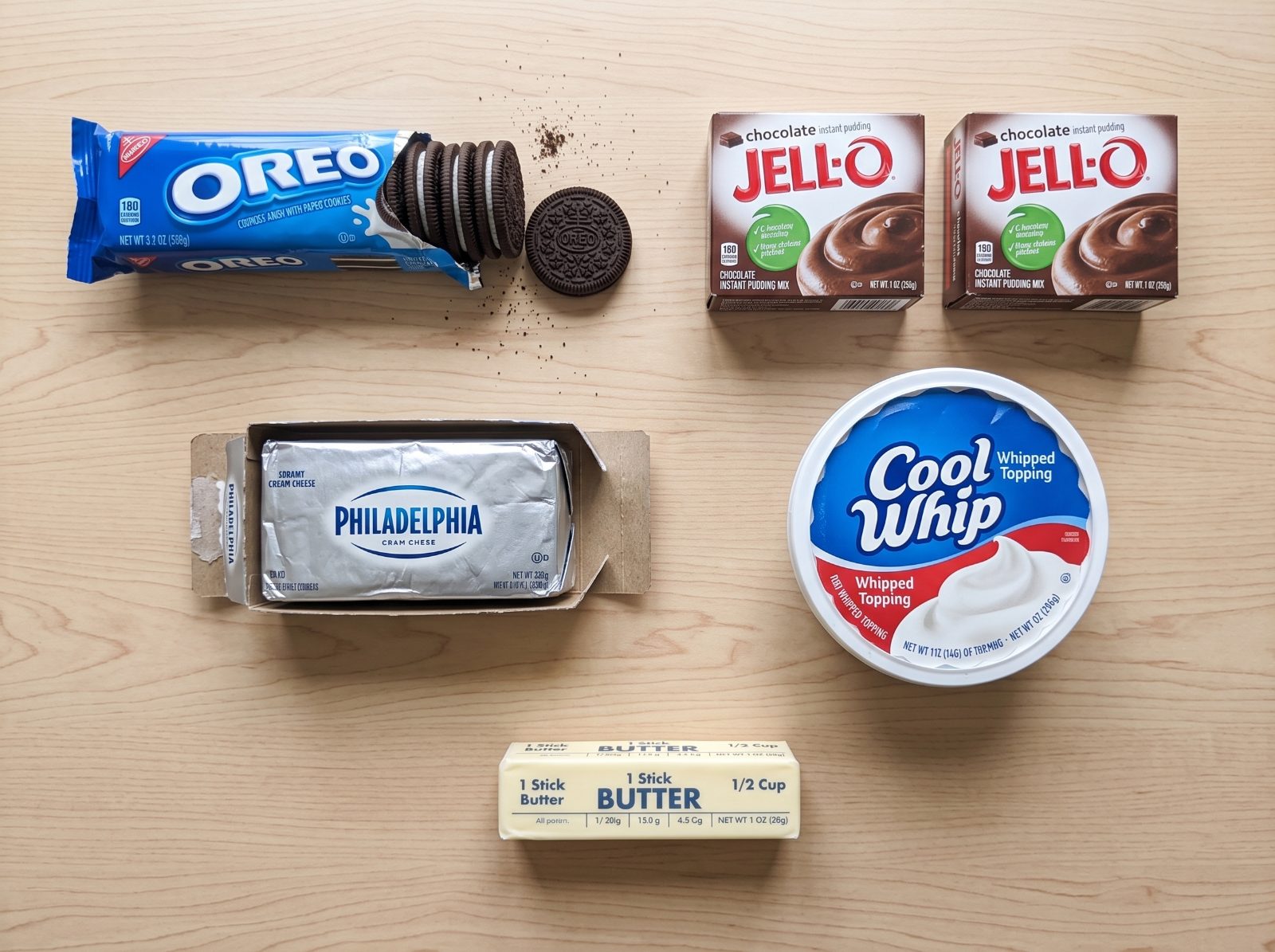 Oreo Lasagna ingredients