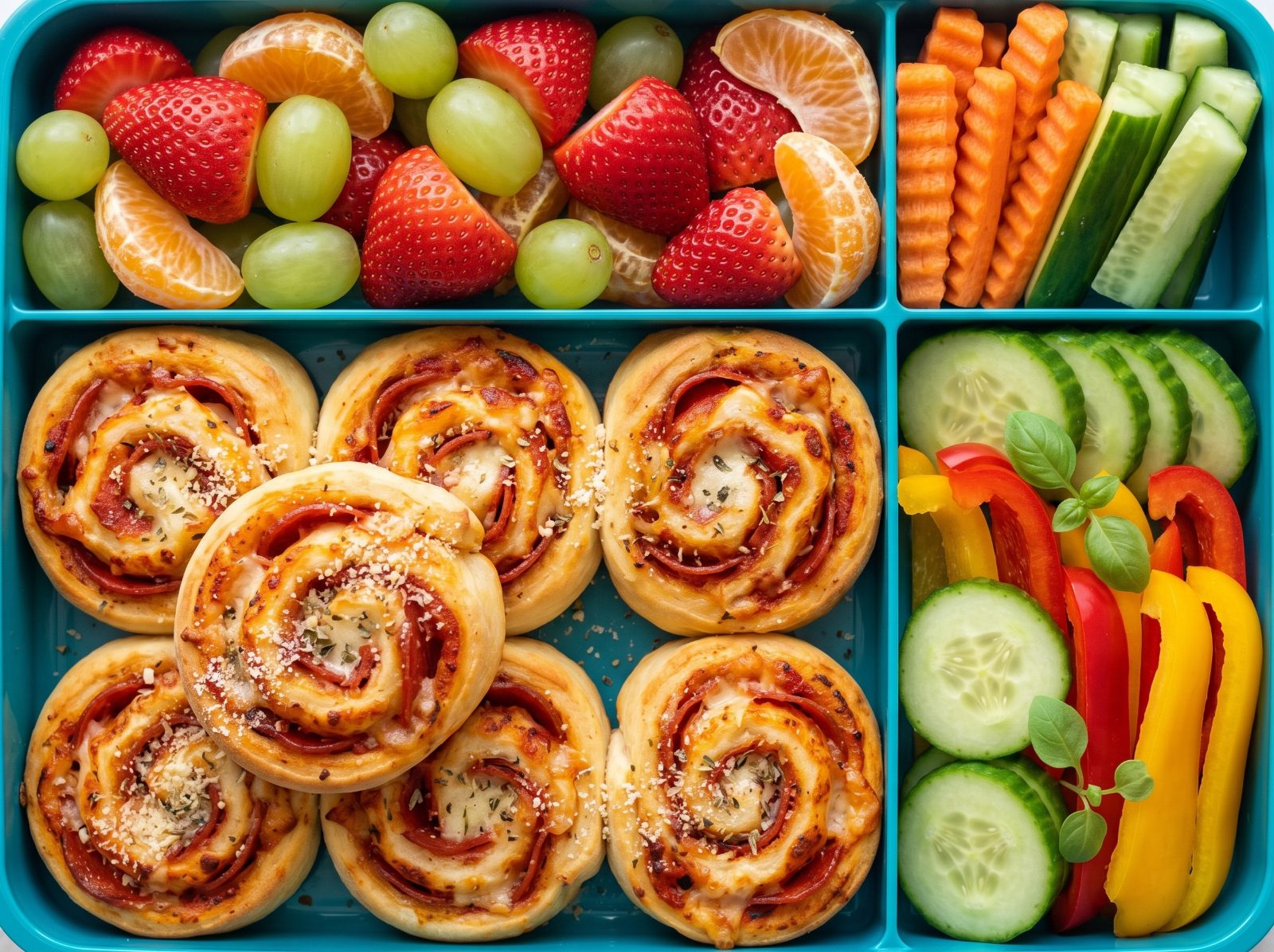 Pepperoni Pizza Pinwheel Bento Box ingredients