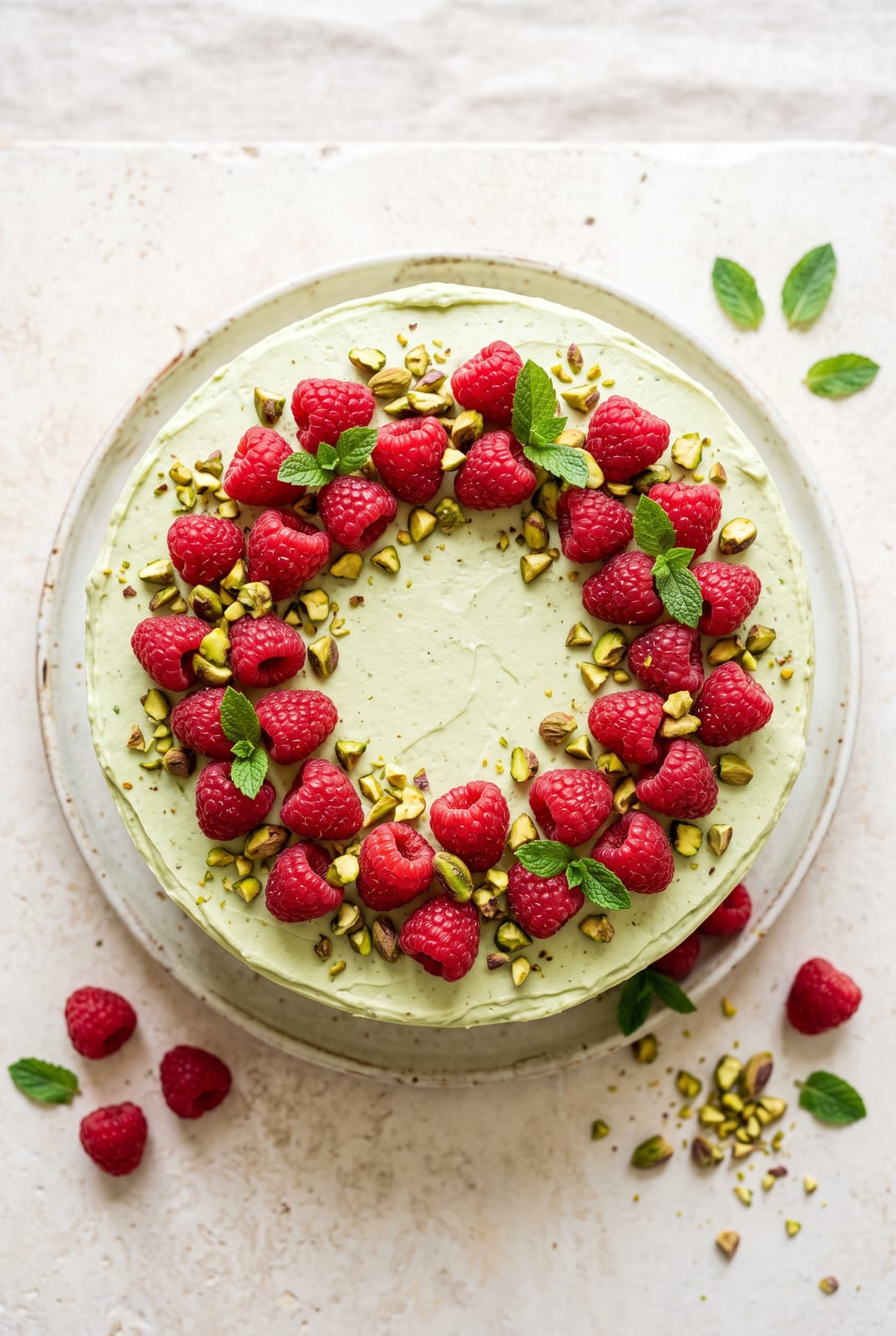 Pistachio Raspberry Cake