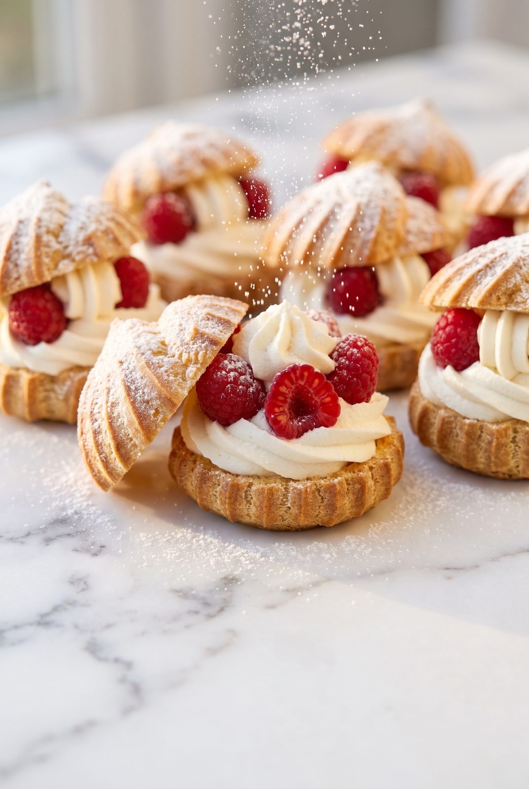 Raspberry Cream Puffs
