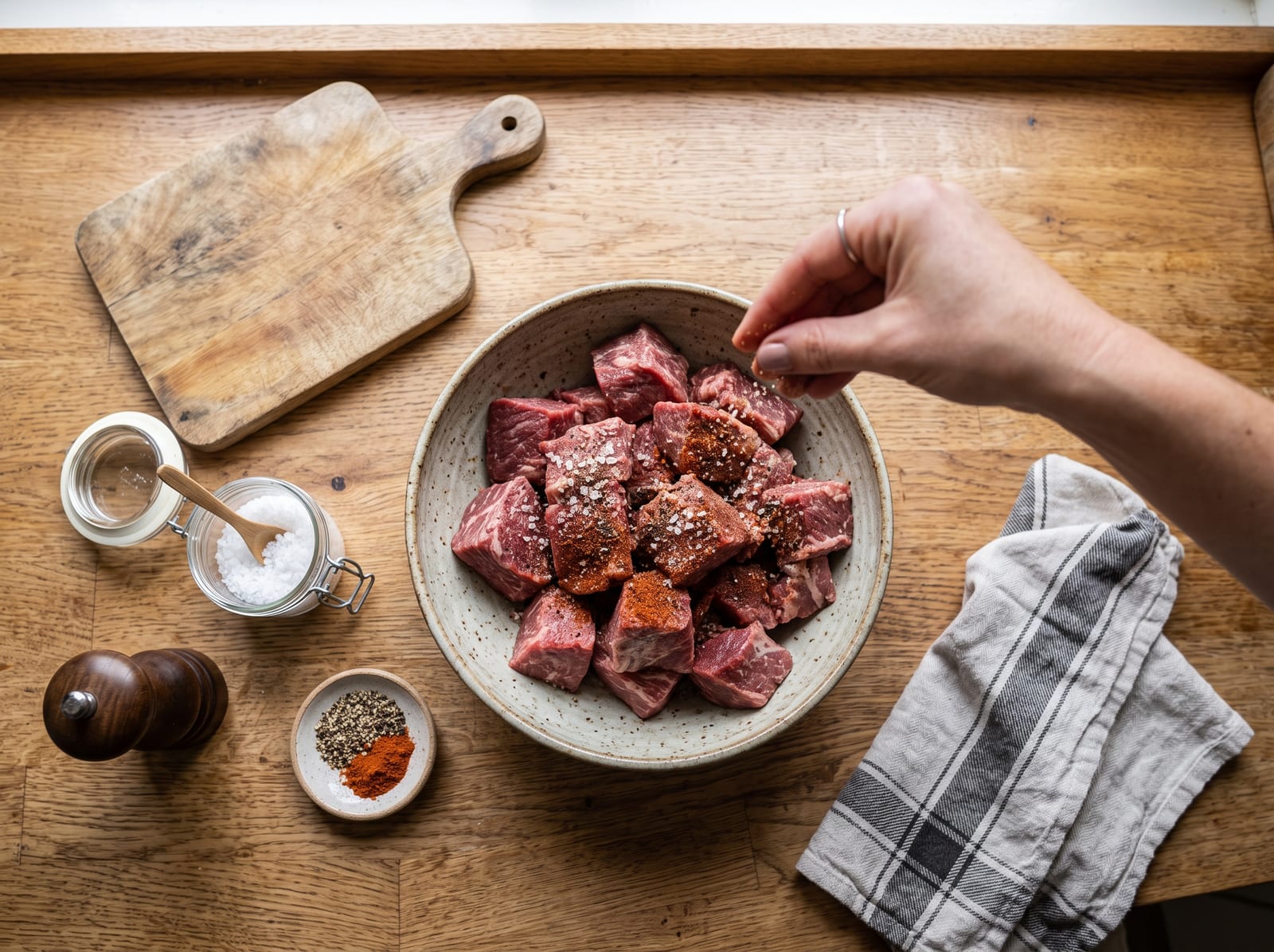 Fiery Coconut Beef Curry | Creamy Spicy Beef Curry with Rice & Garlic Naan — step 1