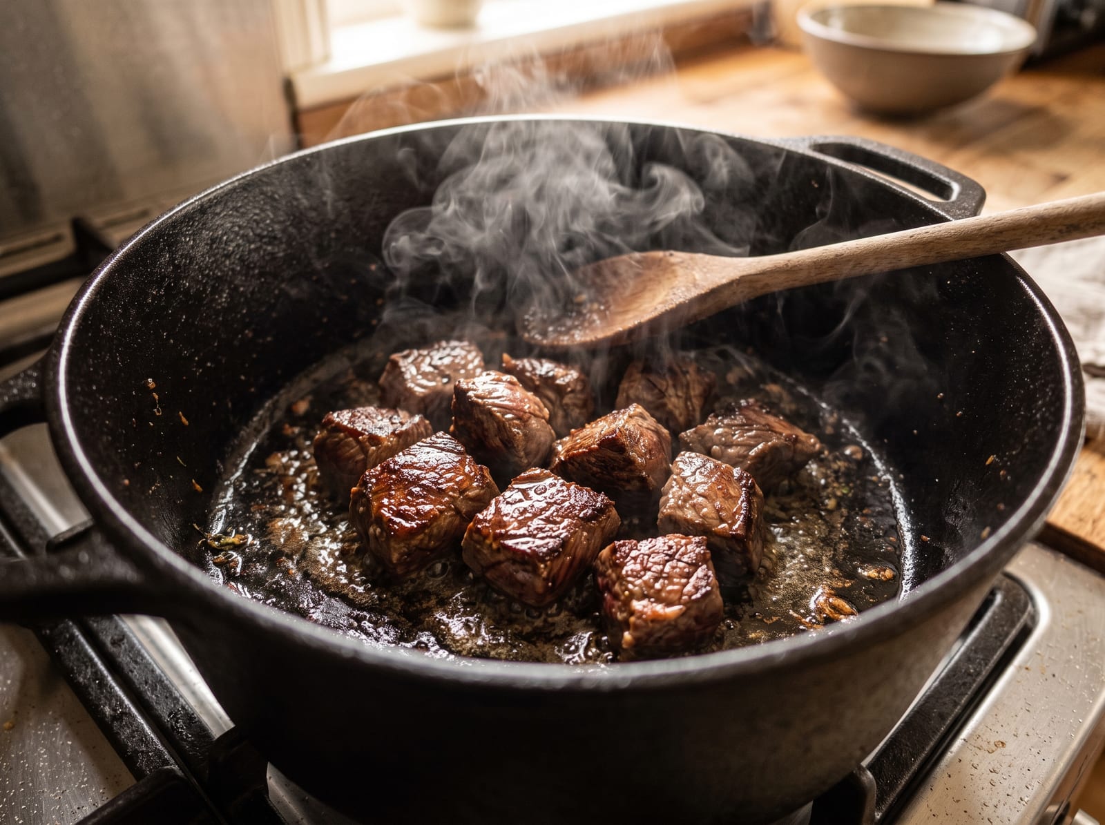 Fiery Coconut Beef Curry | Creamy Spicy Beef Curry with Rice & Garlic Naan — step 2