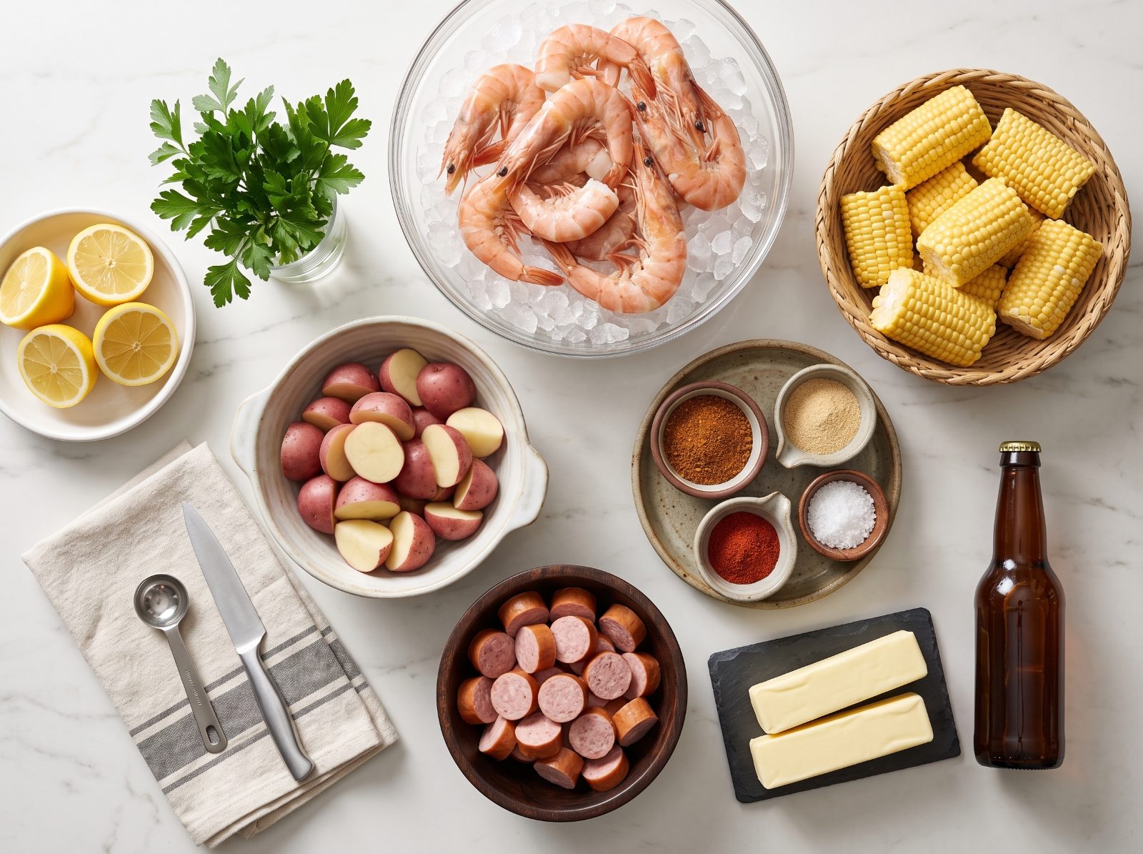 Slow Cooker Shrimp Boil ingredients